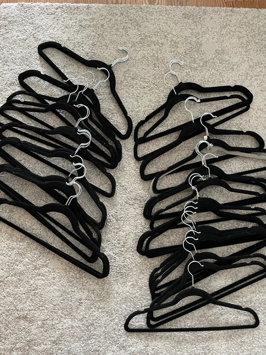 Black Velvet Clothes Hangers (set 2) thumbnail