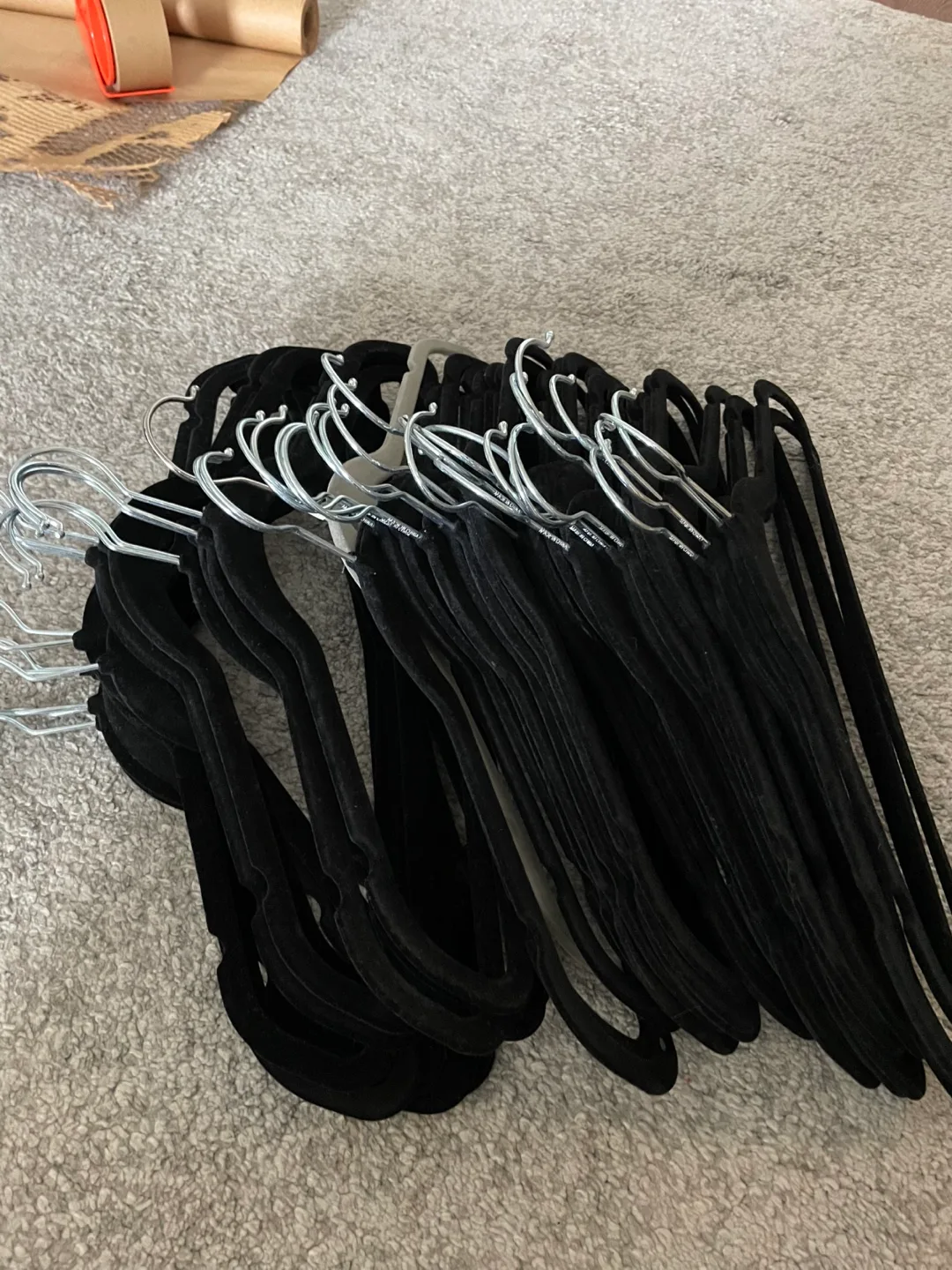 Black Velvet Clothes Hangers (set 4) thumbnail
