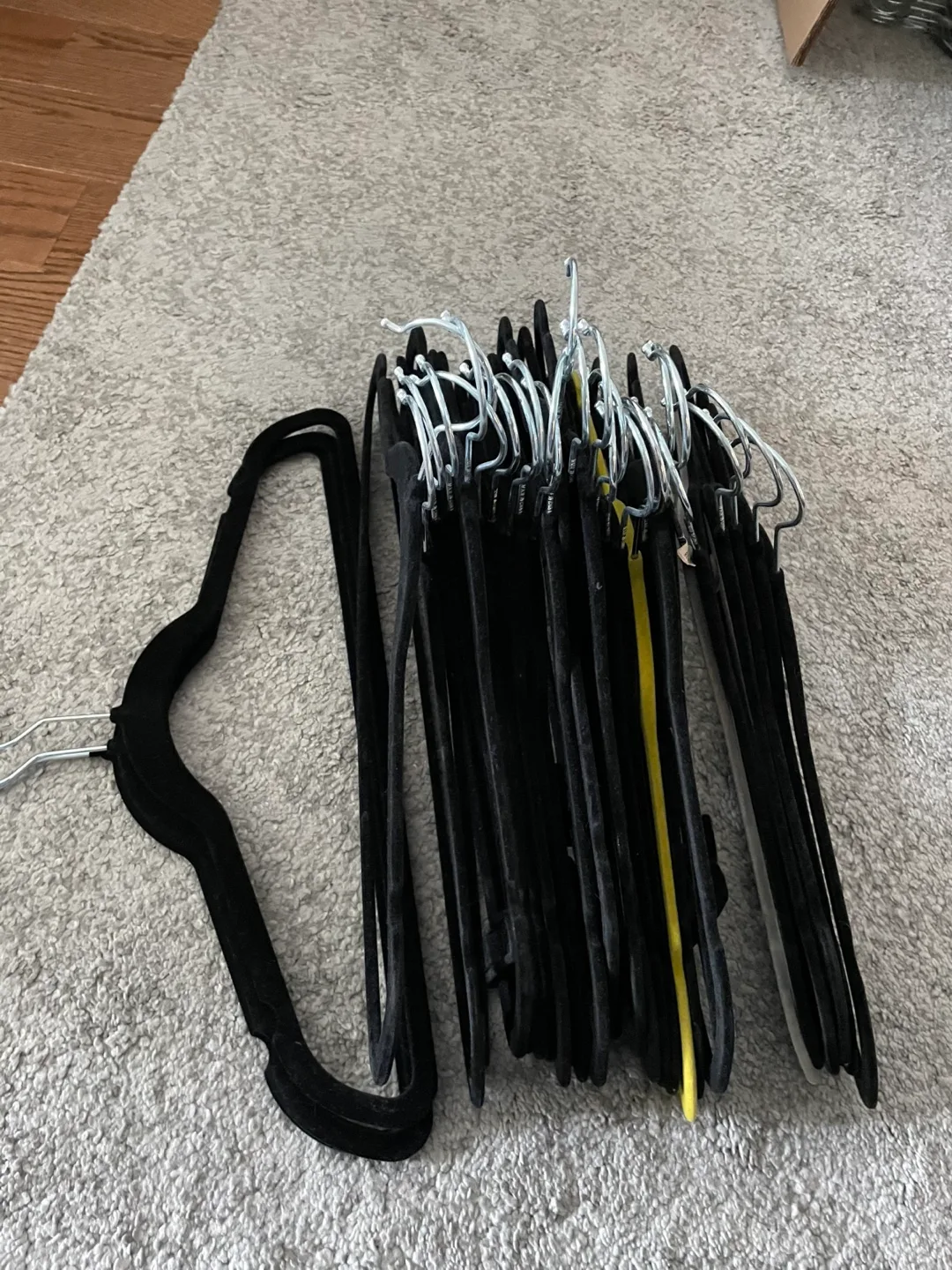 Black Velvet Clothes Hangers (set 5) thumbnail