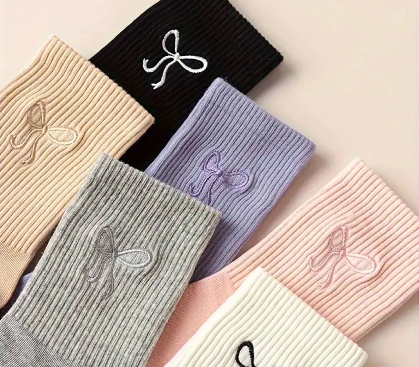 Bow Socks - 5 Pairs thumbnail