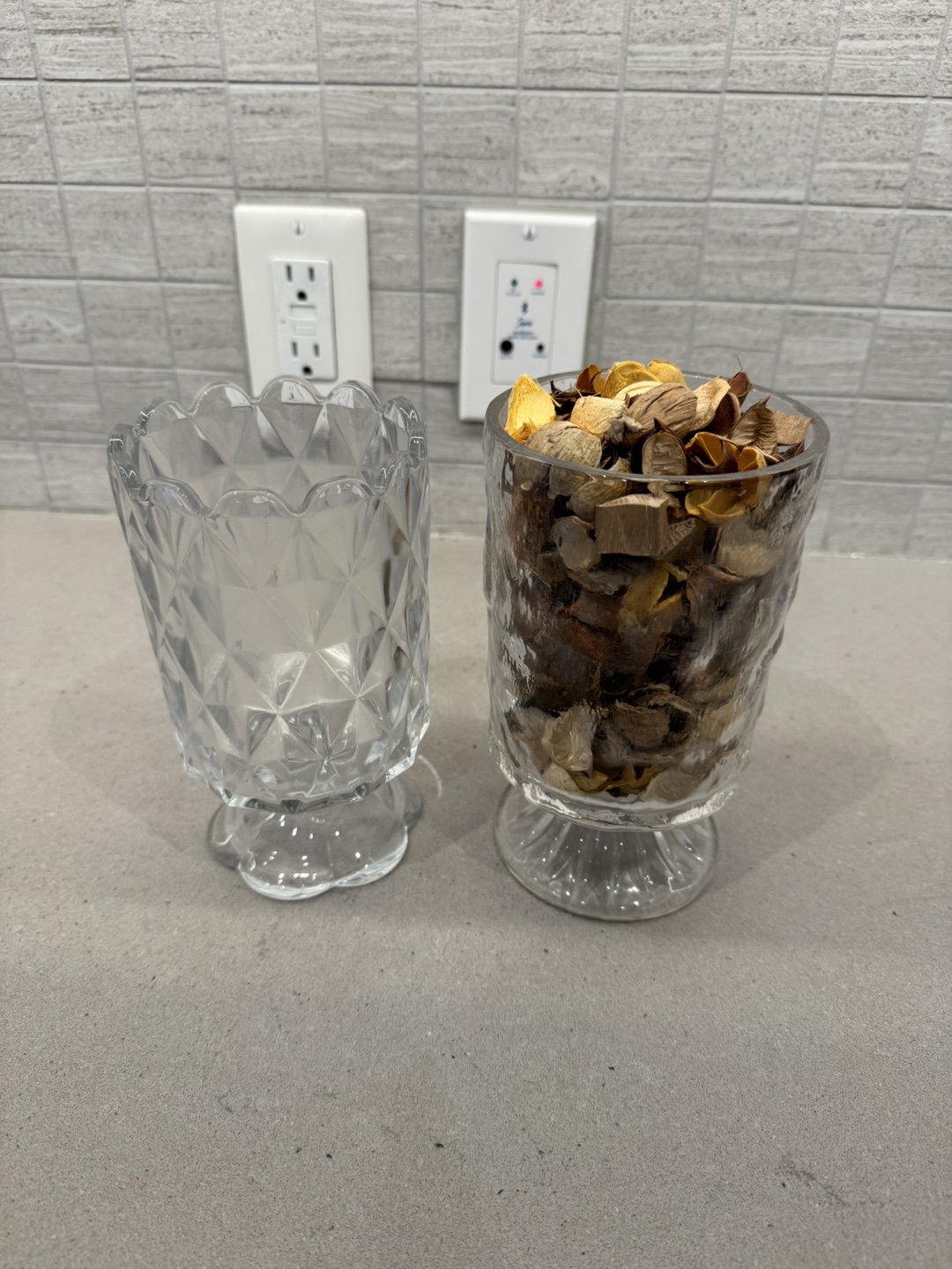 Two Decorative Glass Vases