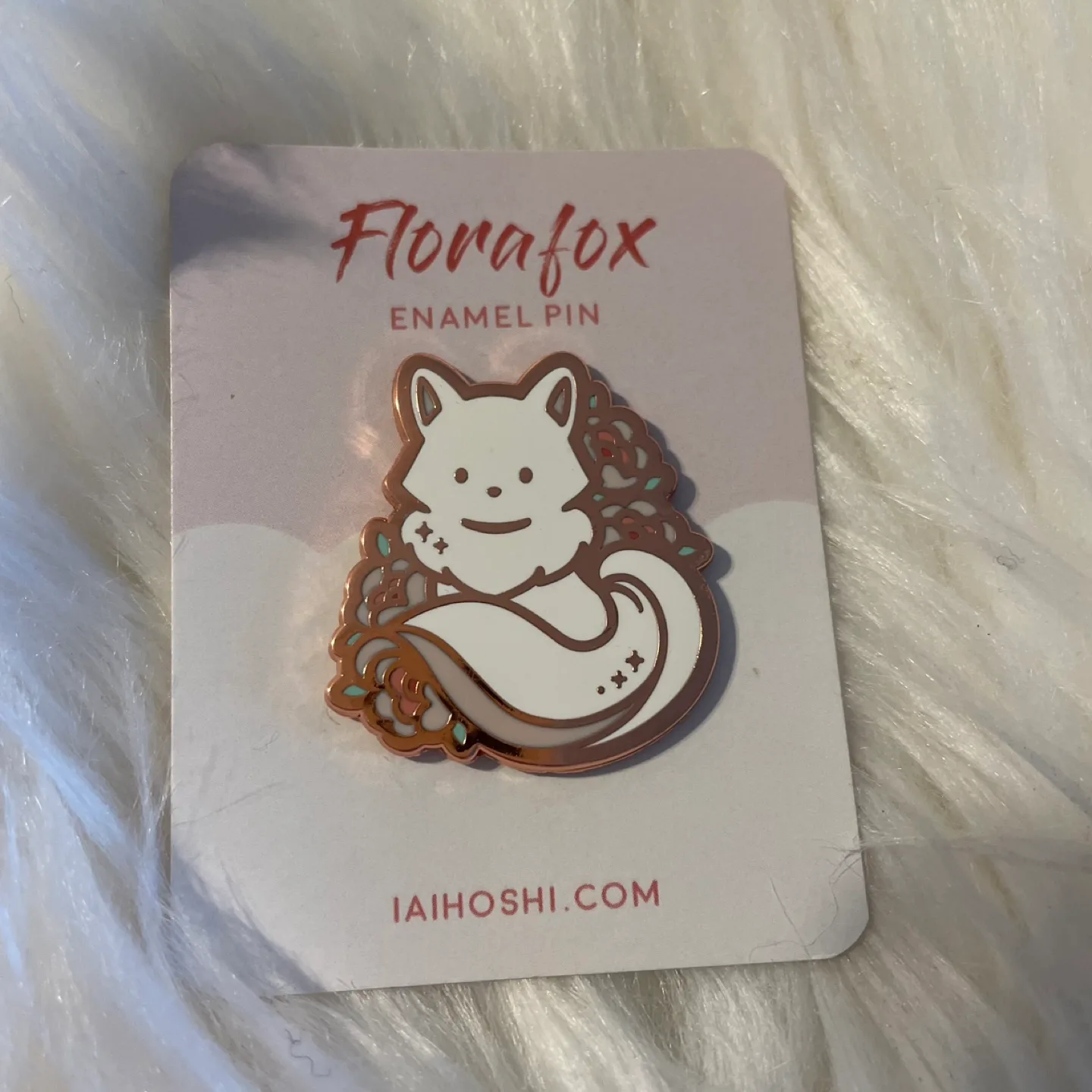Florafox Enamel Pin - Cute Fox Design thumbnail