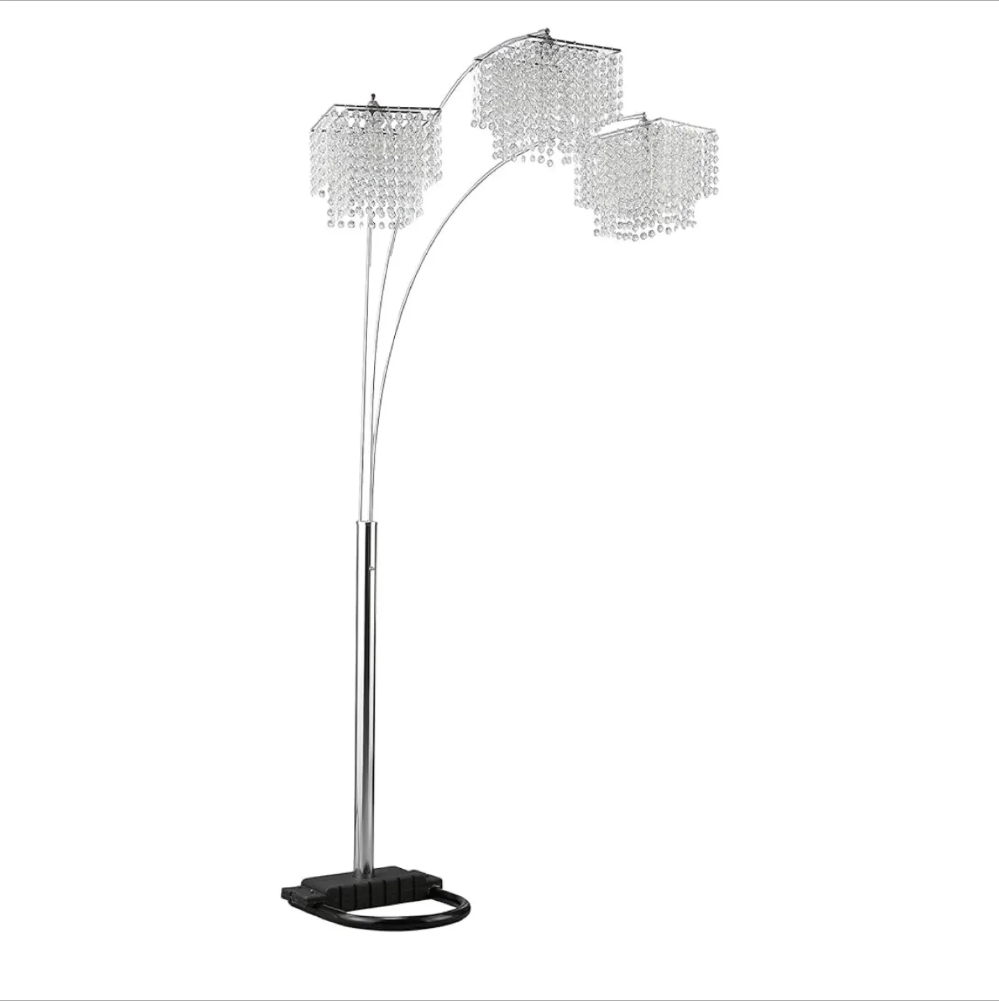 Crystal Floor Lamp, Silver Finish thumbnail