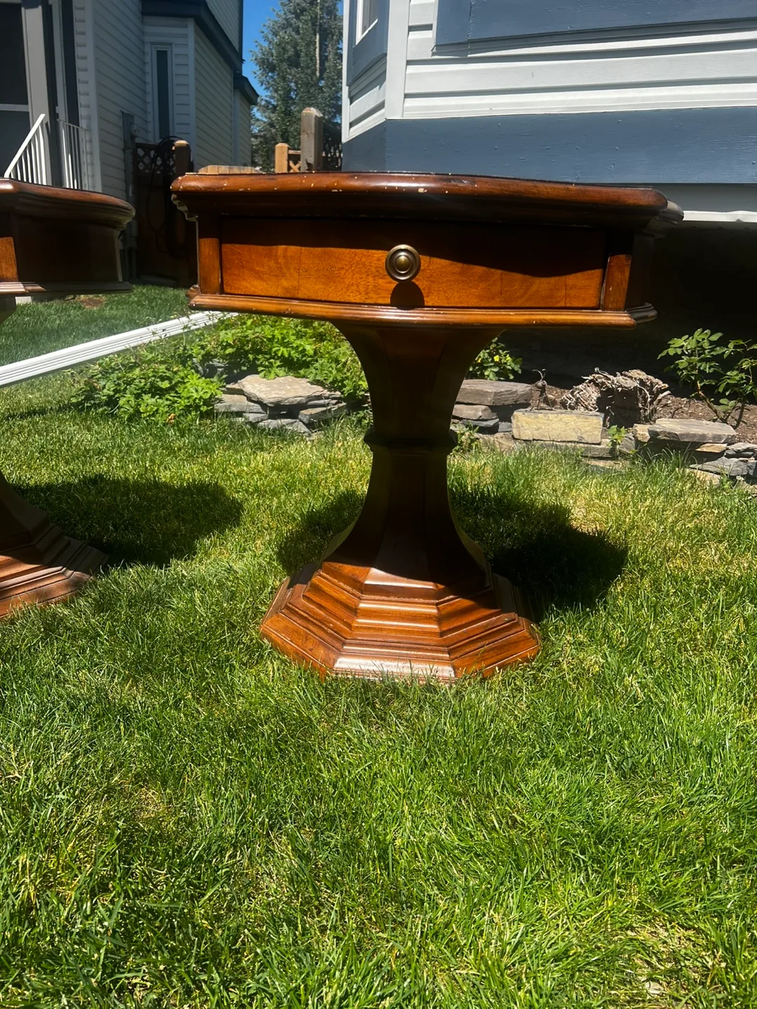 Vintage Wooden Side Table with Drawer thumbnail