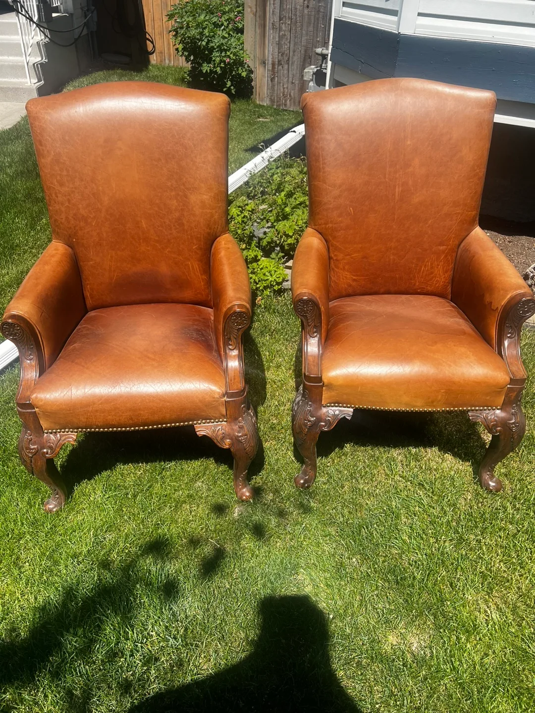 Leather Wingback Chairs - Pair thumbnail