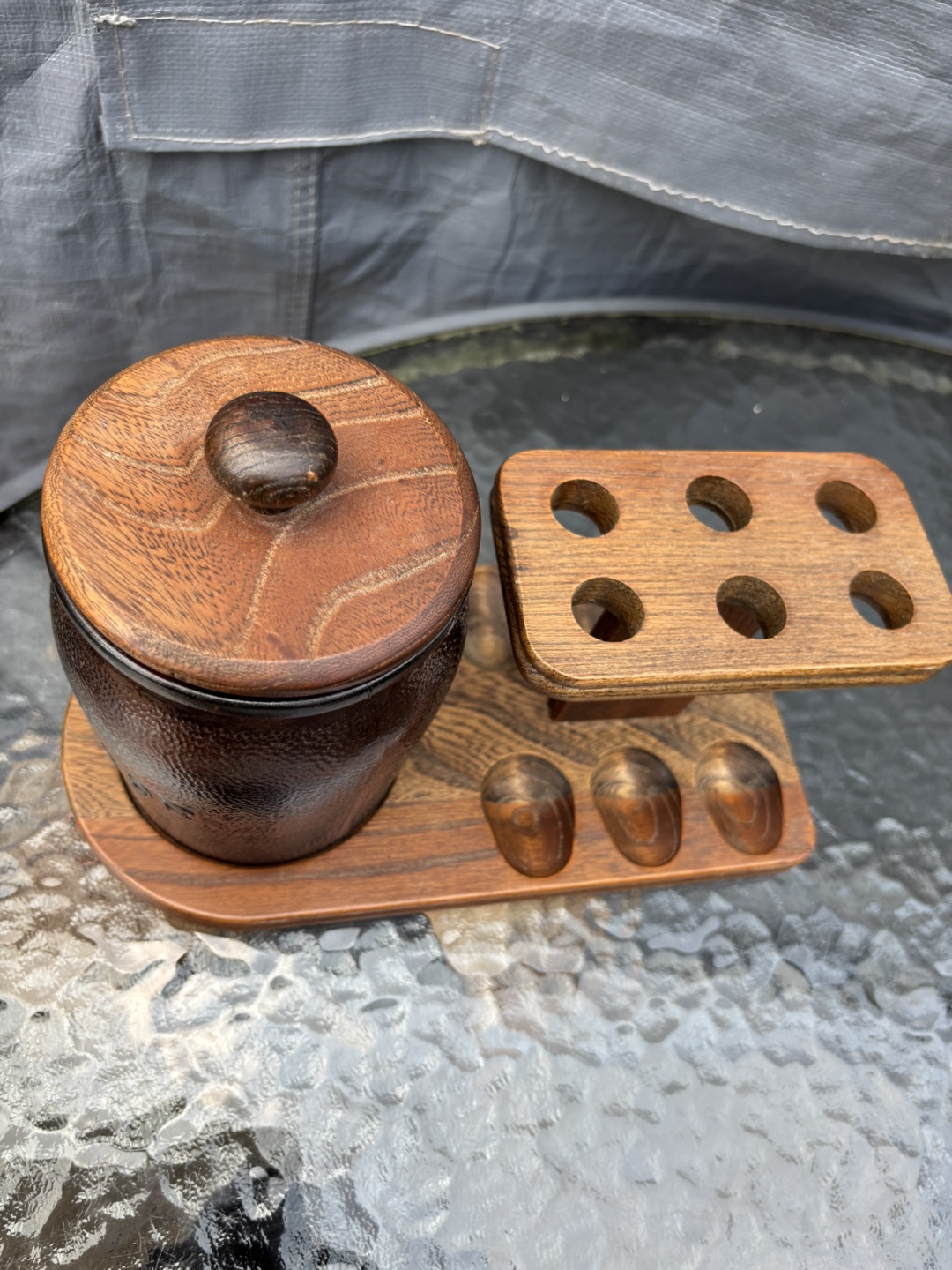 Vintage Tobacco Jar with Pipe Stand - photo 2