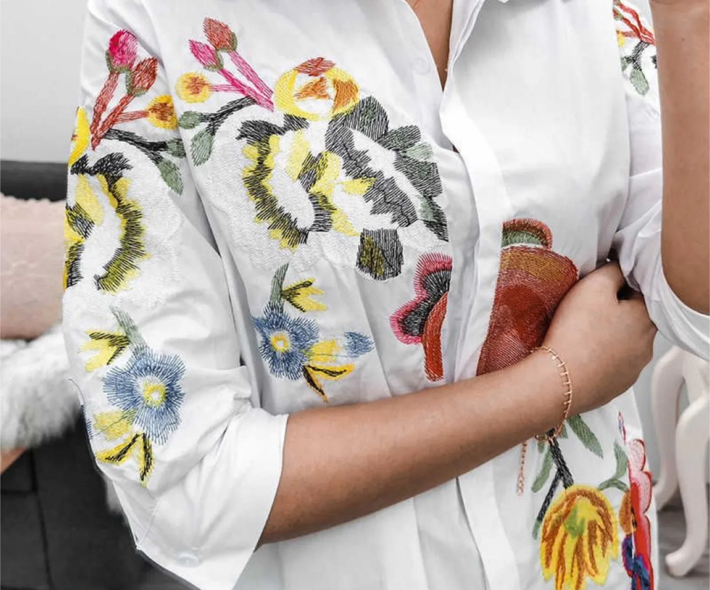 Unique Embroidered Blouse - Size M image indicator(2)