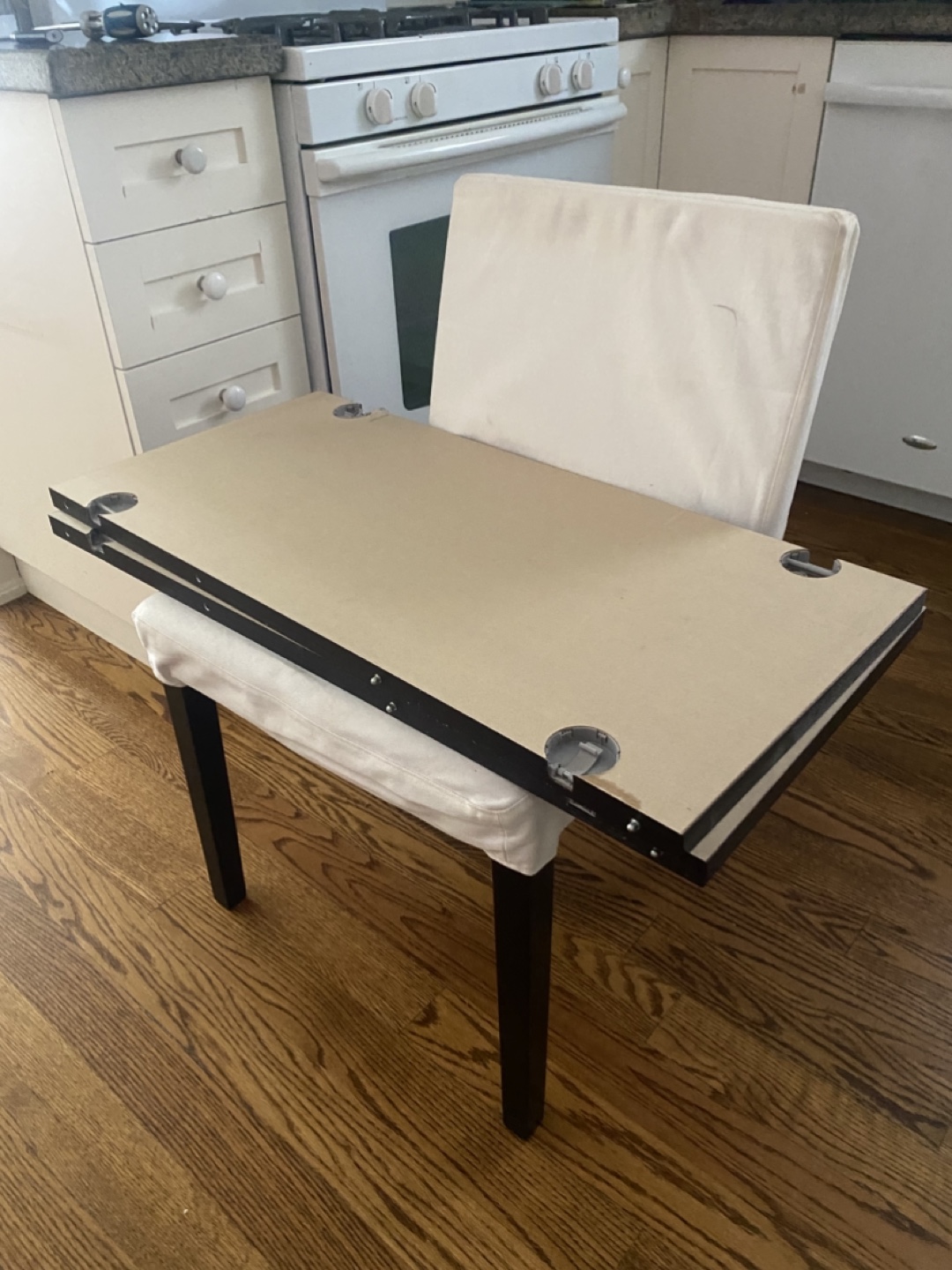 Black IKEA dinner table with chairs - photo 3