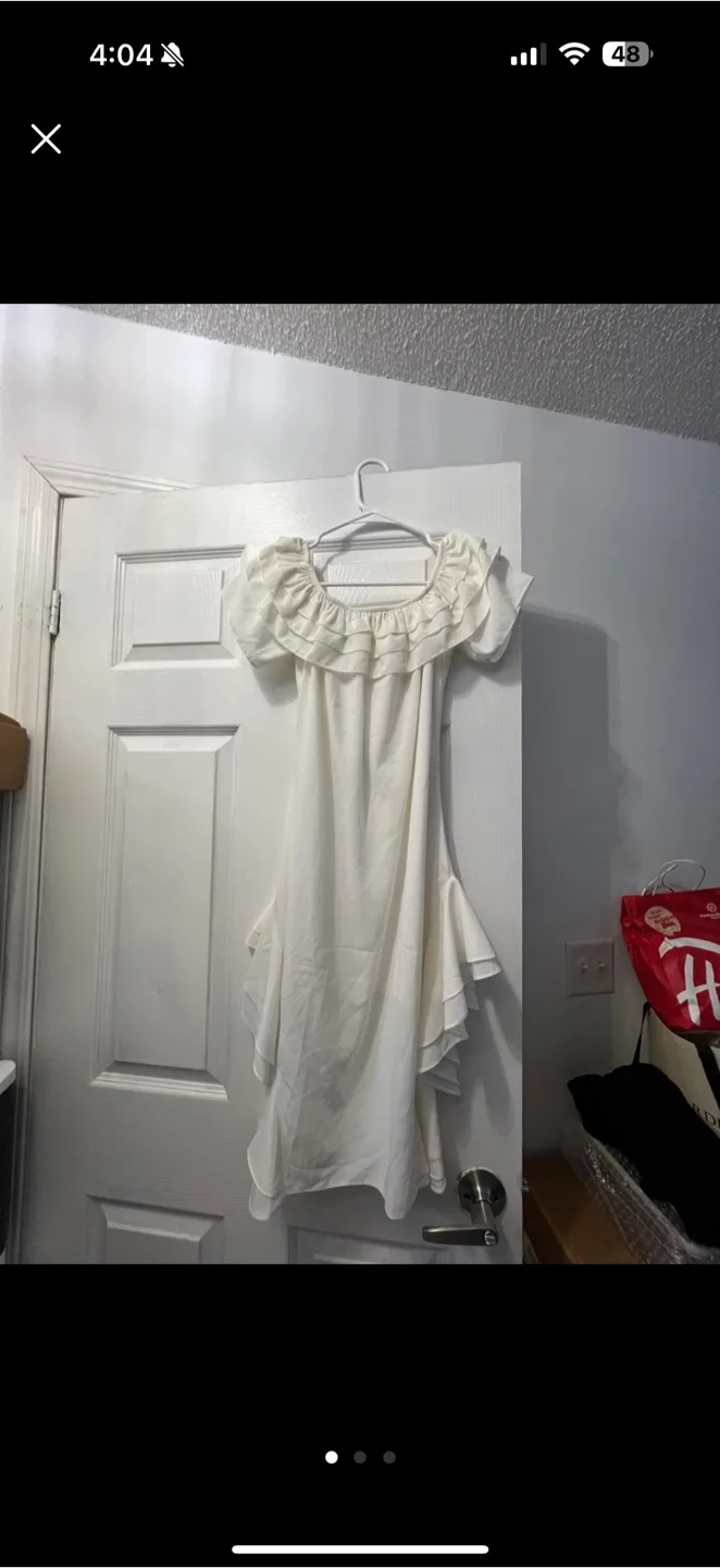 Off-White Ruffled Dress thumbnail