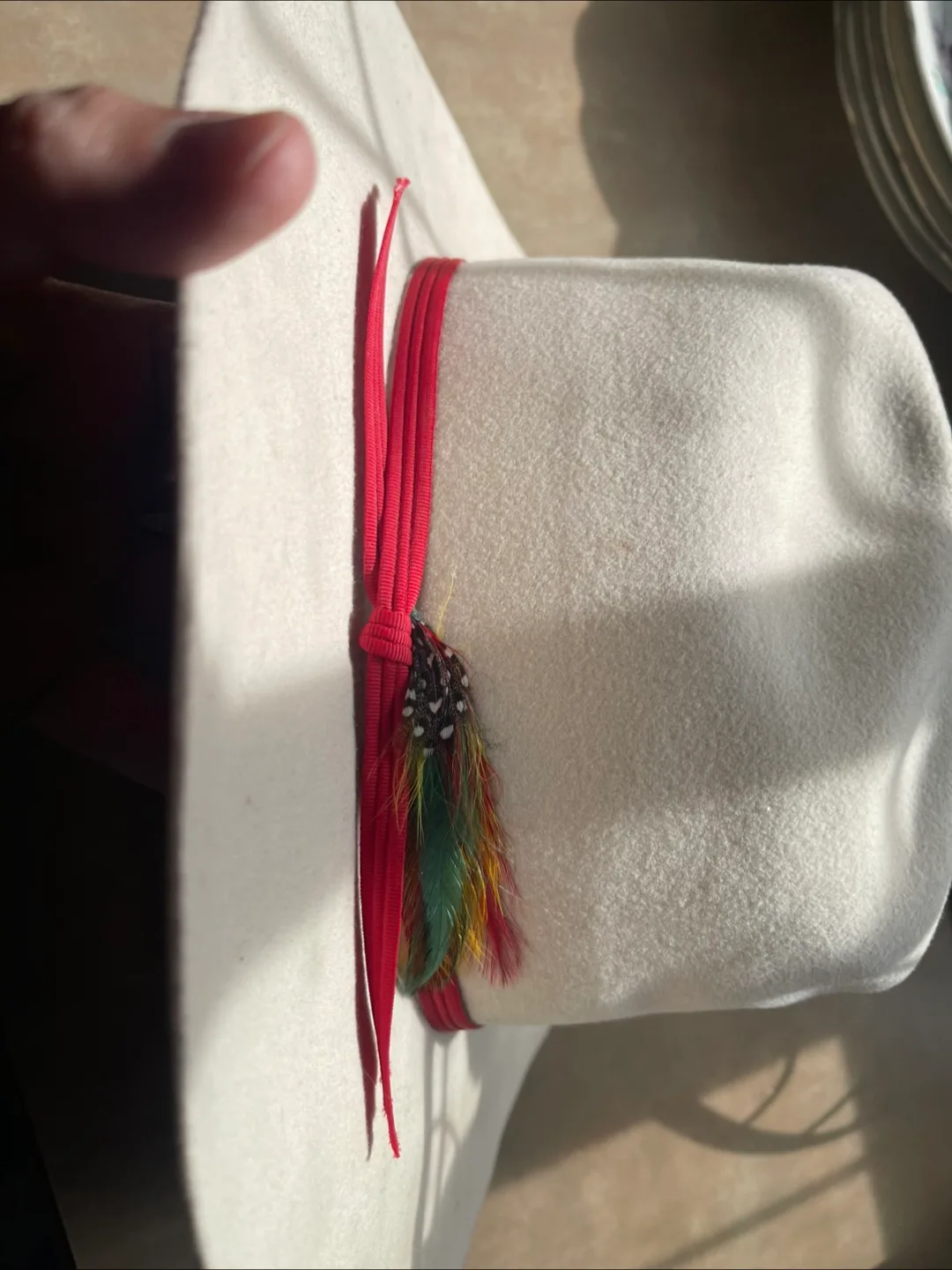 🇨🇦 🍁 White Fedora Hat - Size 7 1/4 thumbnail