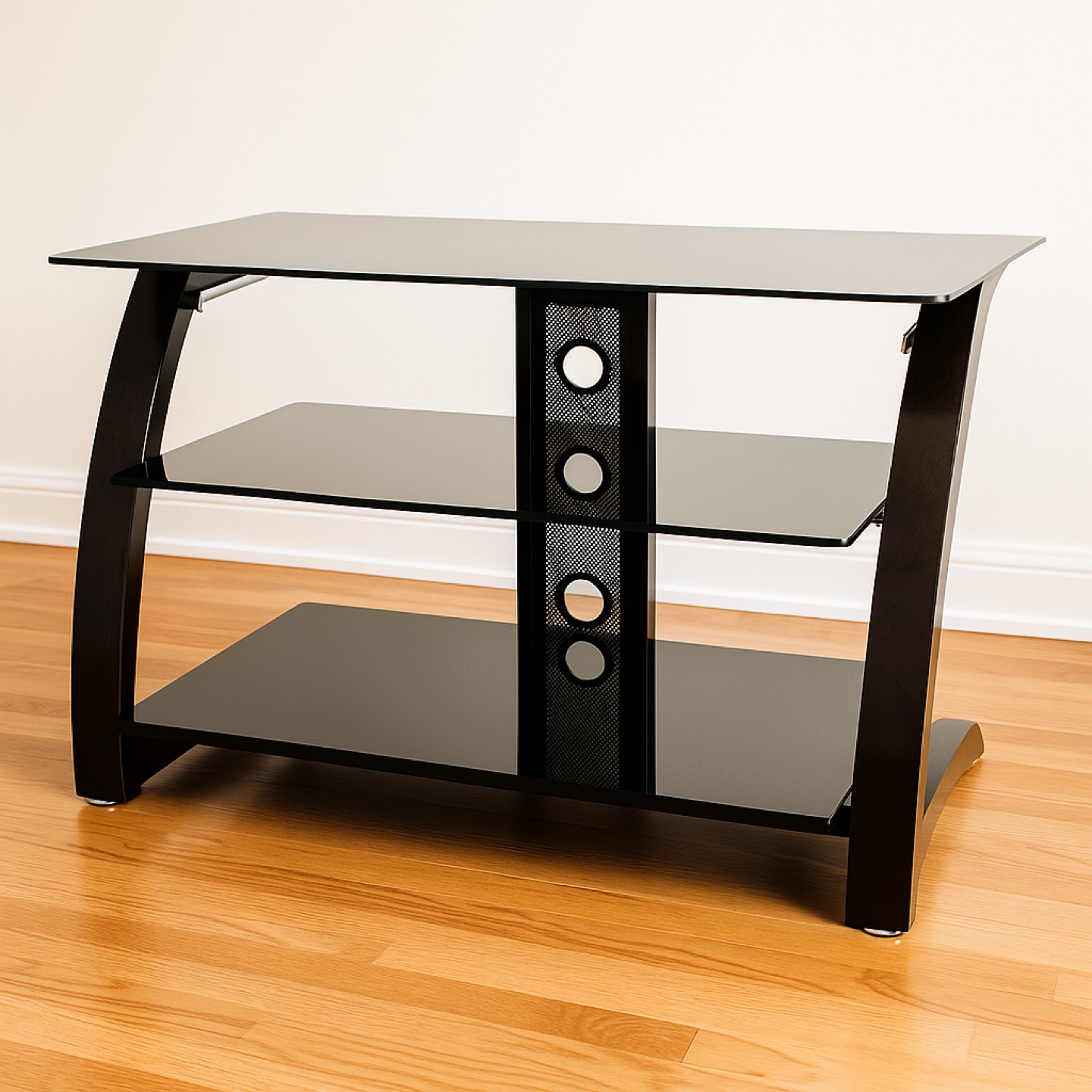 Black Glass TV Stand