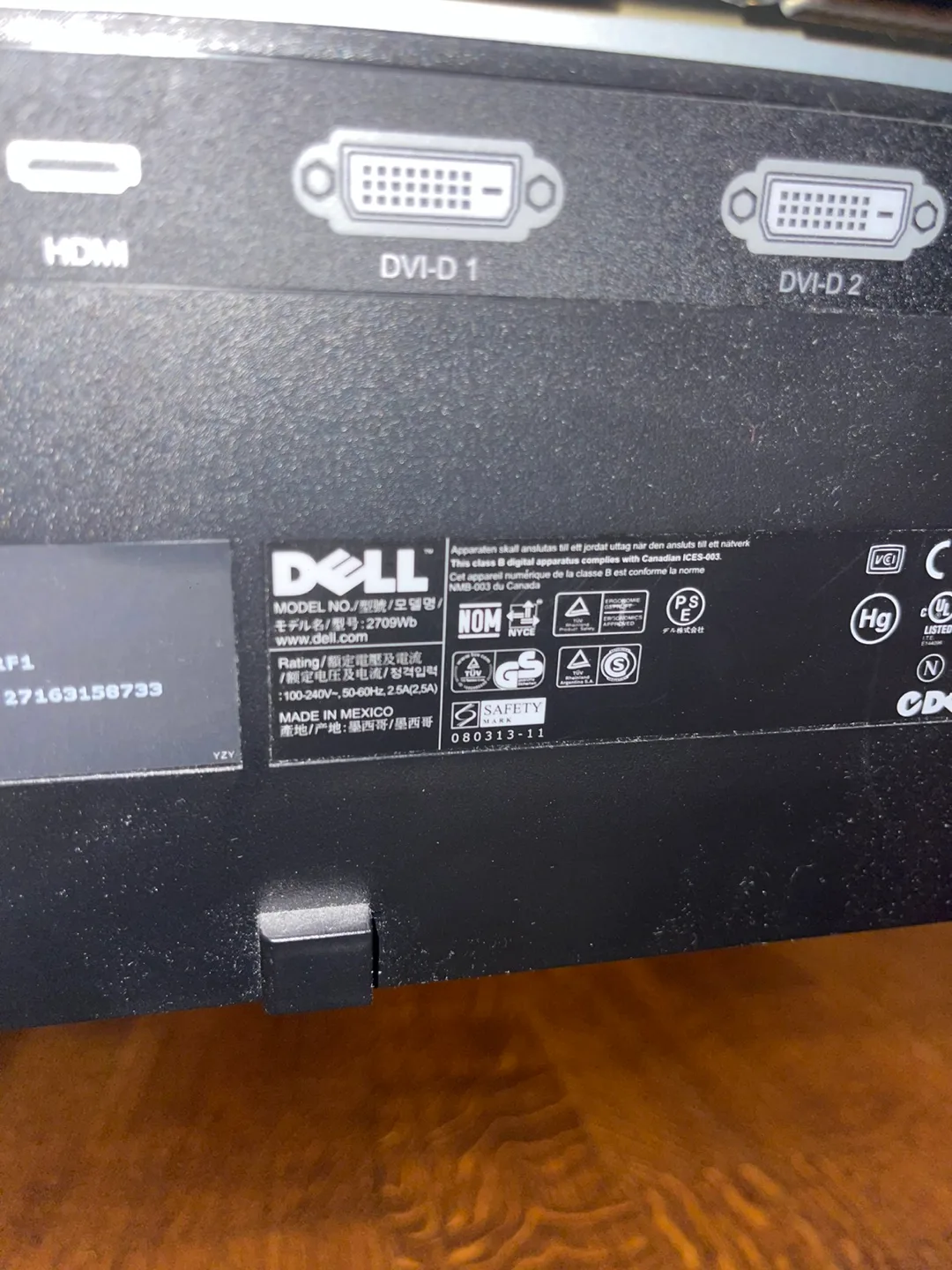 27” Dell 2709WB LCD Monitor image indicator(3)