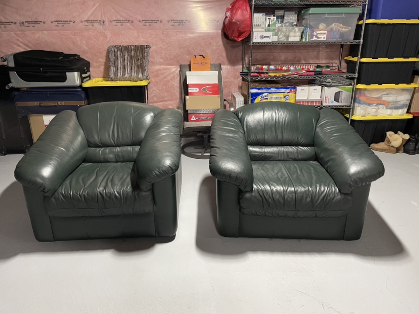 Green Leather Armchair - Single Seater