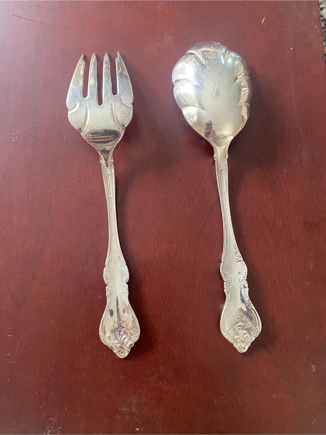 Vintage Silver Plated Serving Fork & Spoon Set image indicator(2)