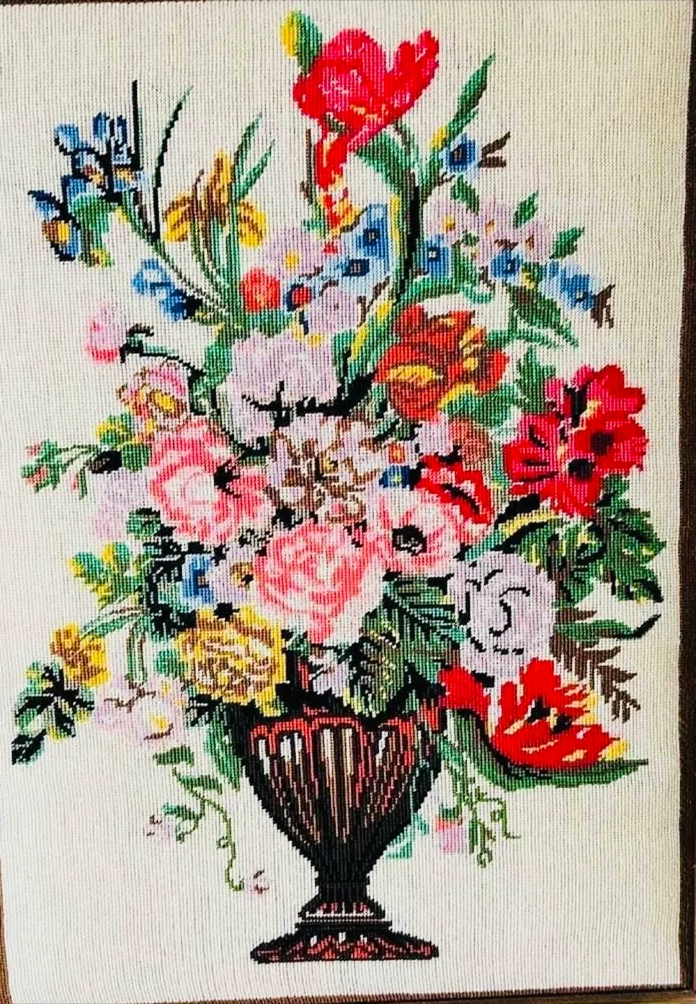 33” by 25” Huge Vintage Needlepoint Picture thumbnail