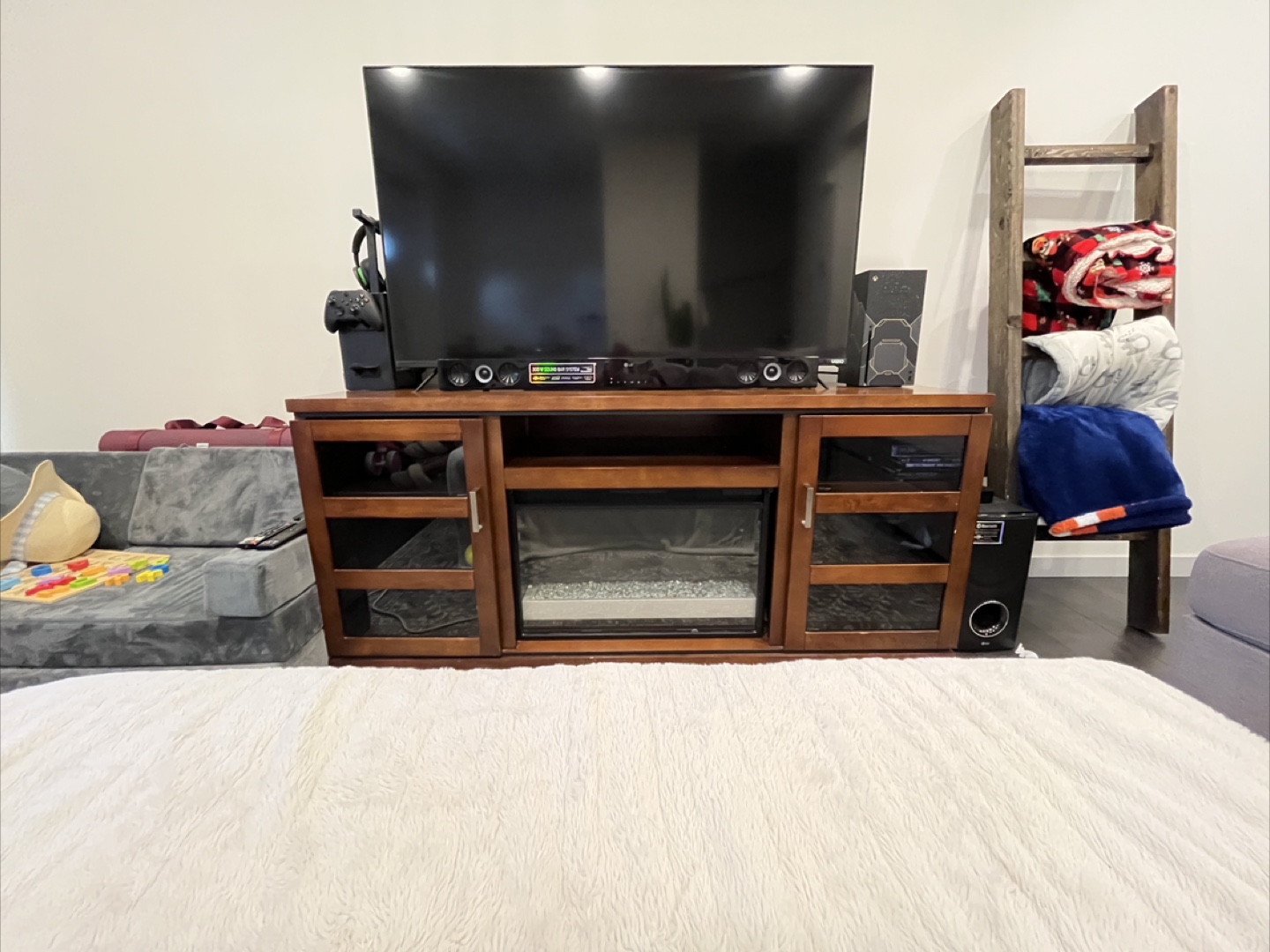 TV Stand with Electric Fireplace Insert - photo 2
