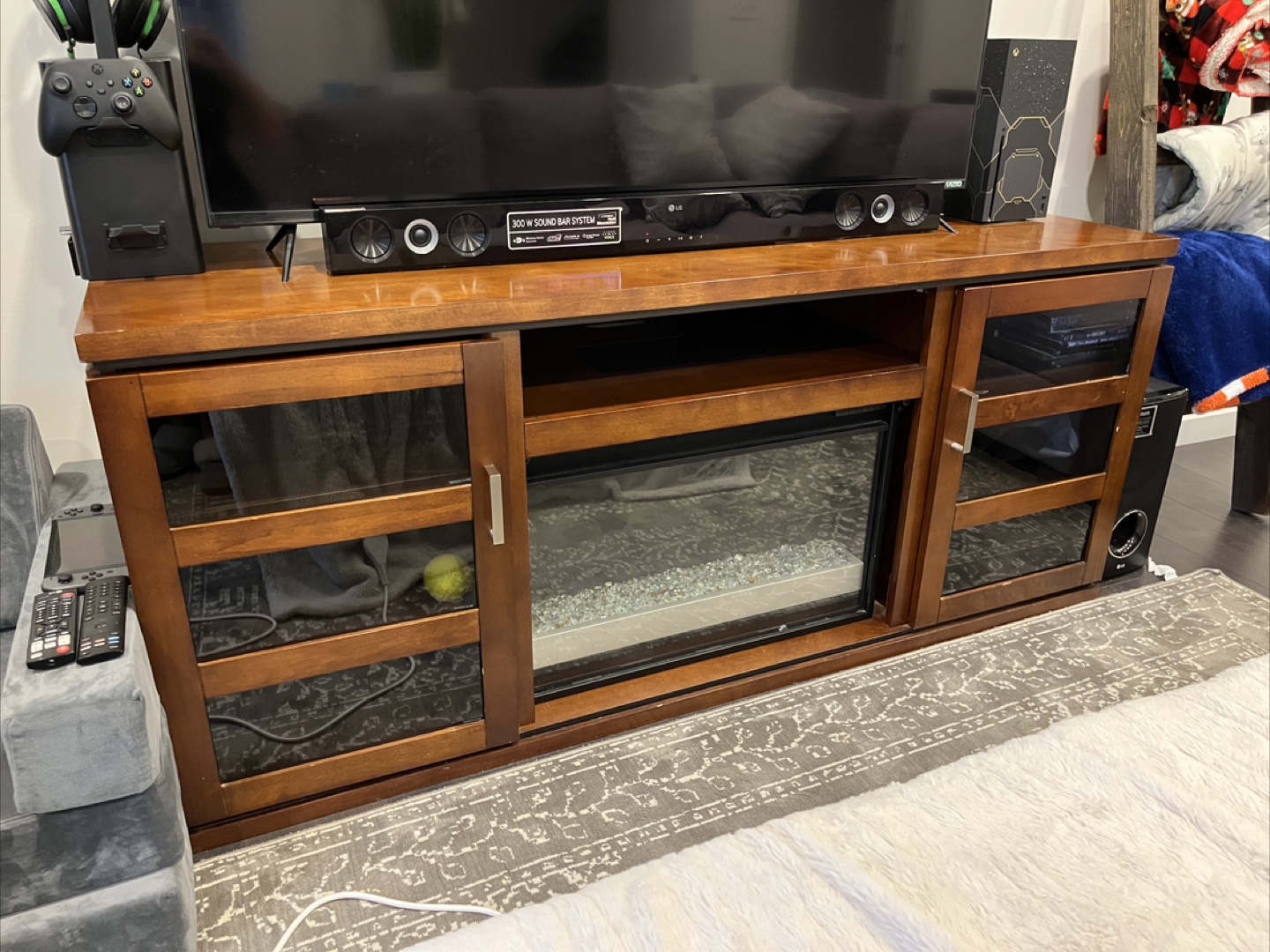 TV Stand with Electric Fireplace Insert