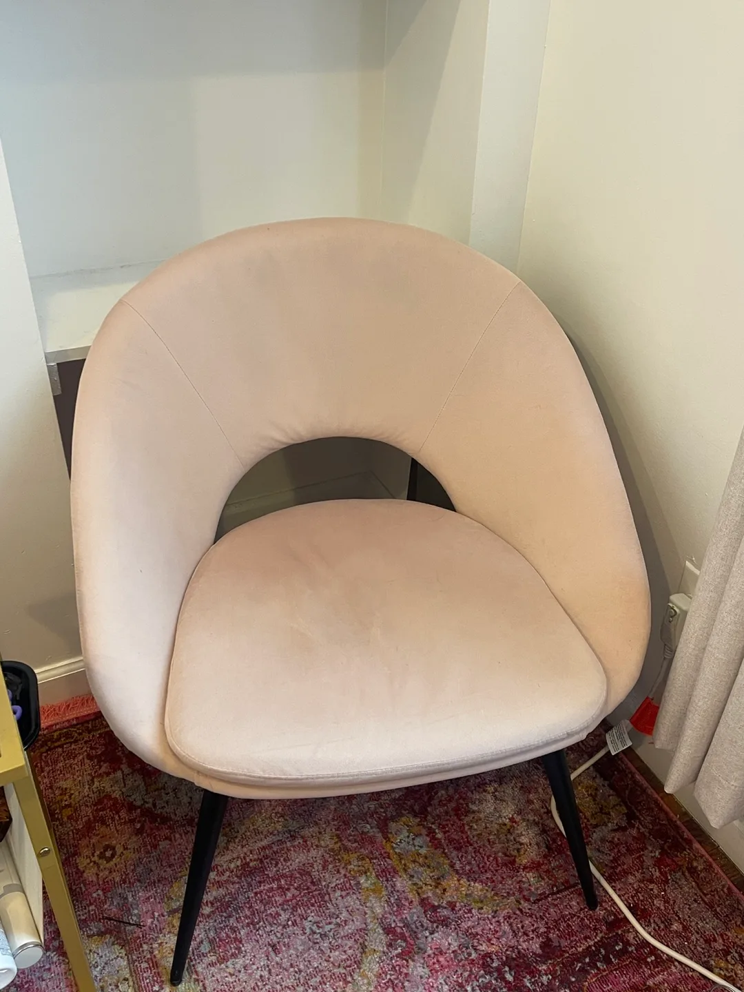 Pink Velvet Accent Chair thumbnail