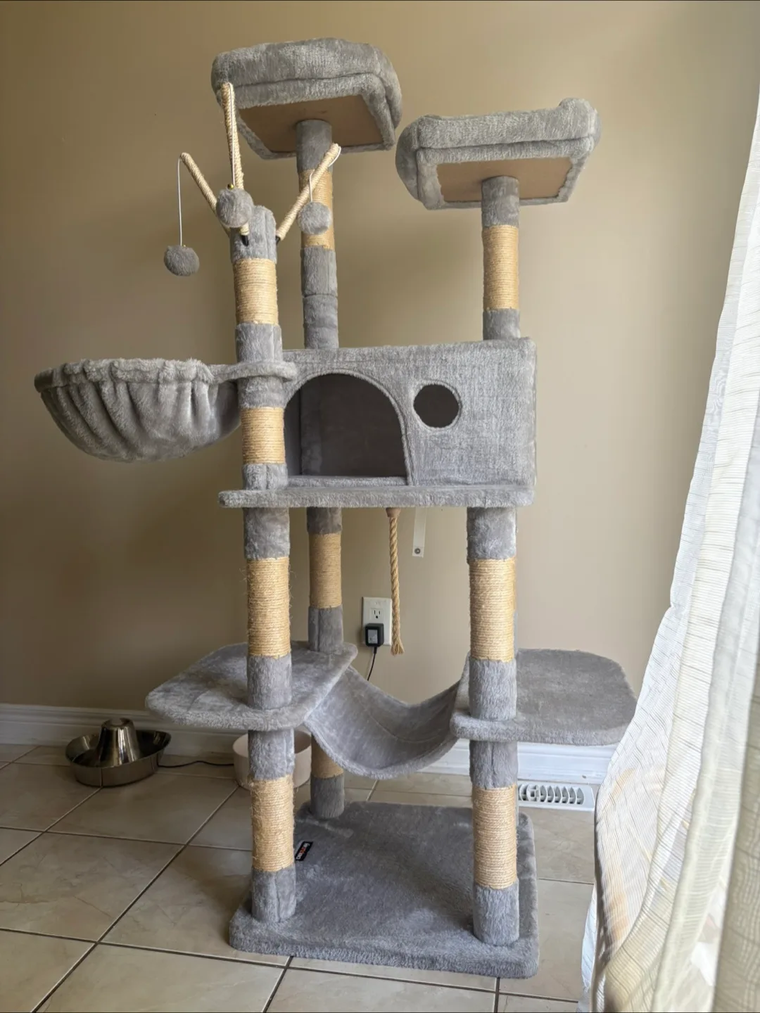 Grey Cat Tree with Scratching Posts thumbnail
