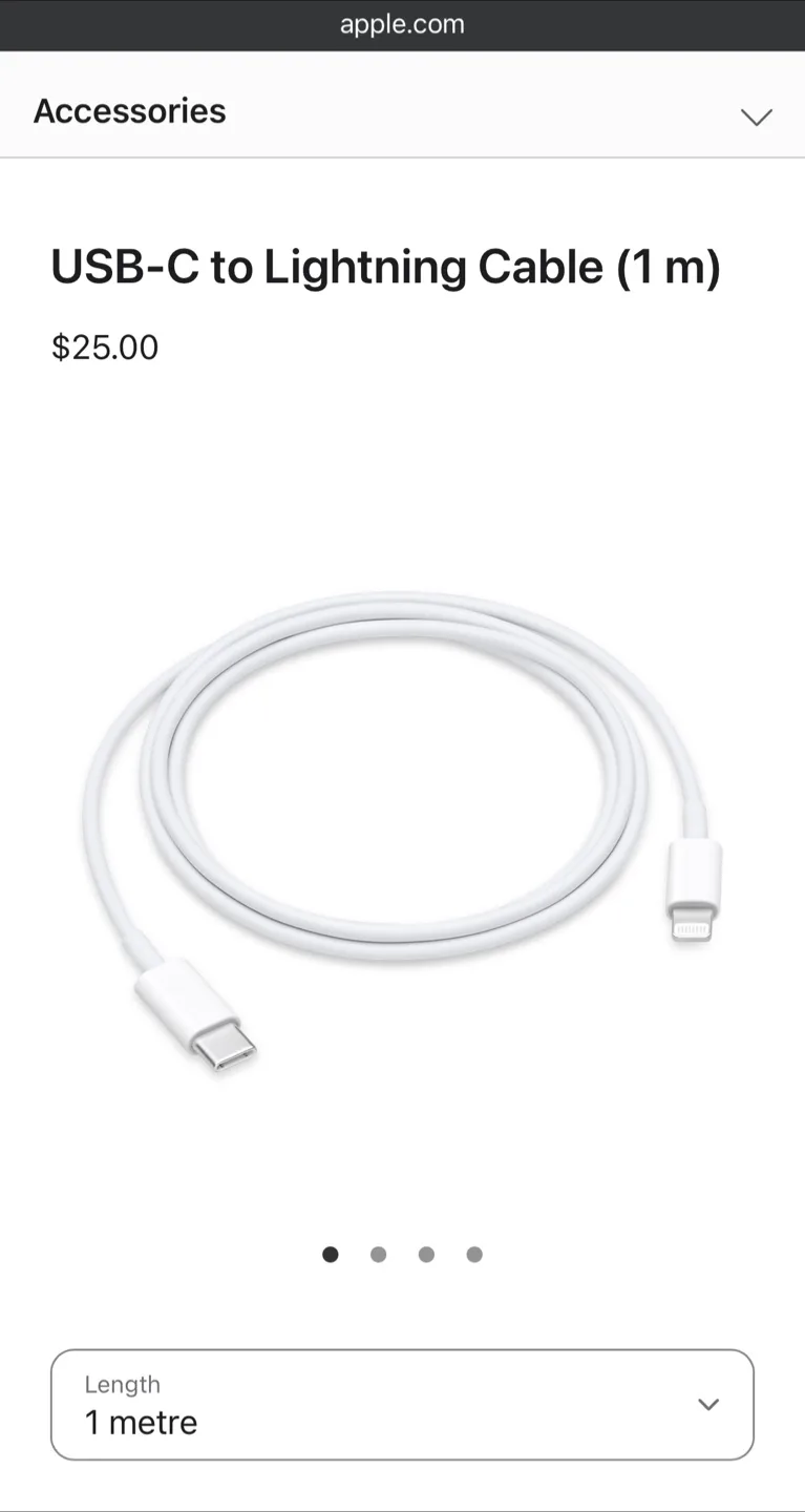 Original Apple USB-C to lightning Cable image indicator(6)