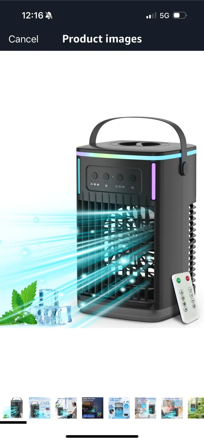 Portable Personal Air Cooler - 1.5L Tank thumbnail