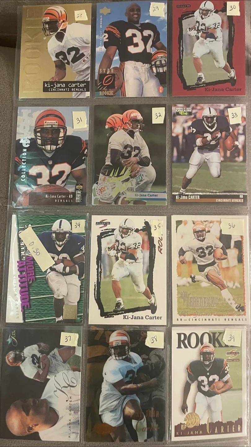Ki-Jana Carter Football Cards - Cincinnati Bengals thumbnail