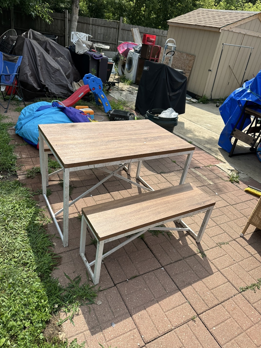 Wood Table and Bench Set - photo 2