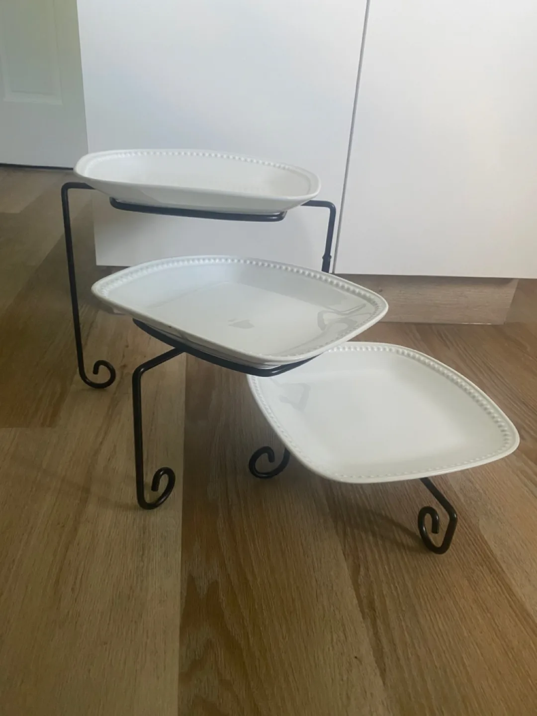 Tiered Serving Stand with White Plates thumbnail
