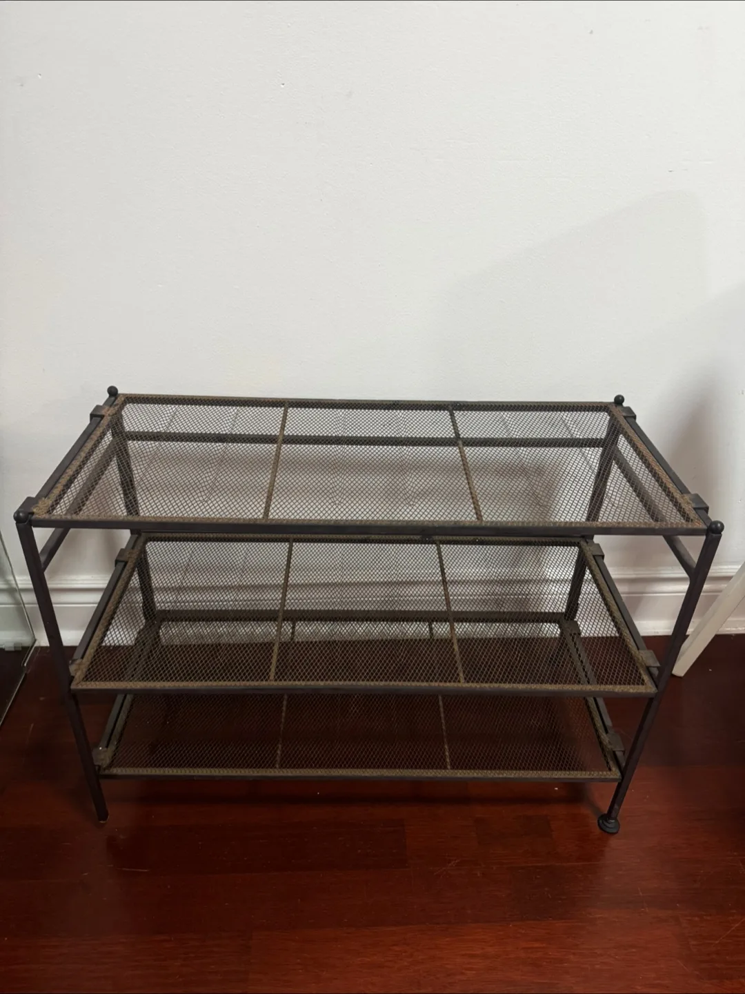 3 tier stackable mesh shoe rack thumbnail