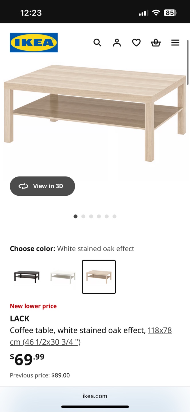 IKEA Lack Coffee Table - White Stained Oak Effect - photo 3