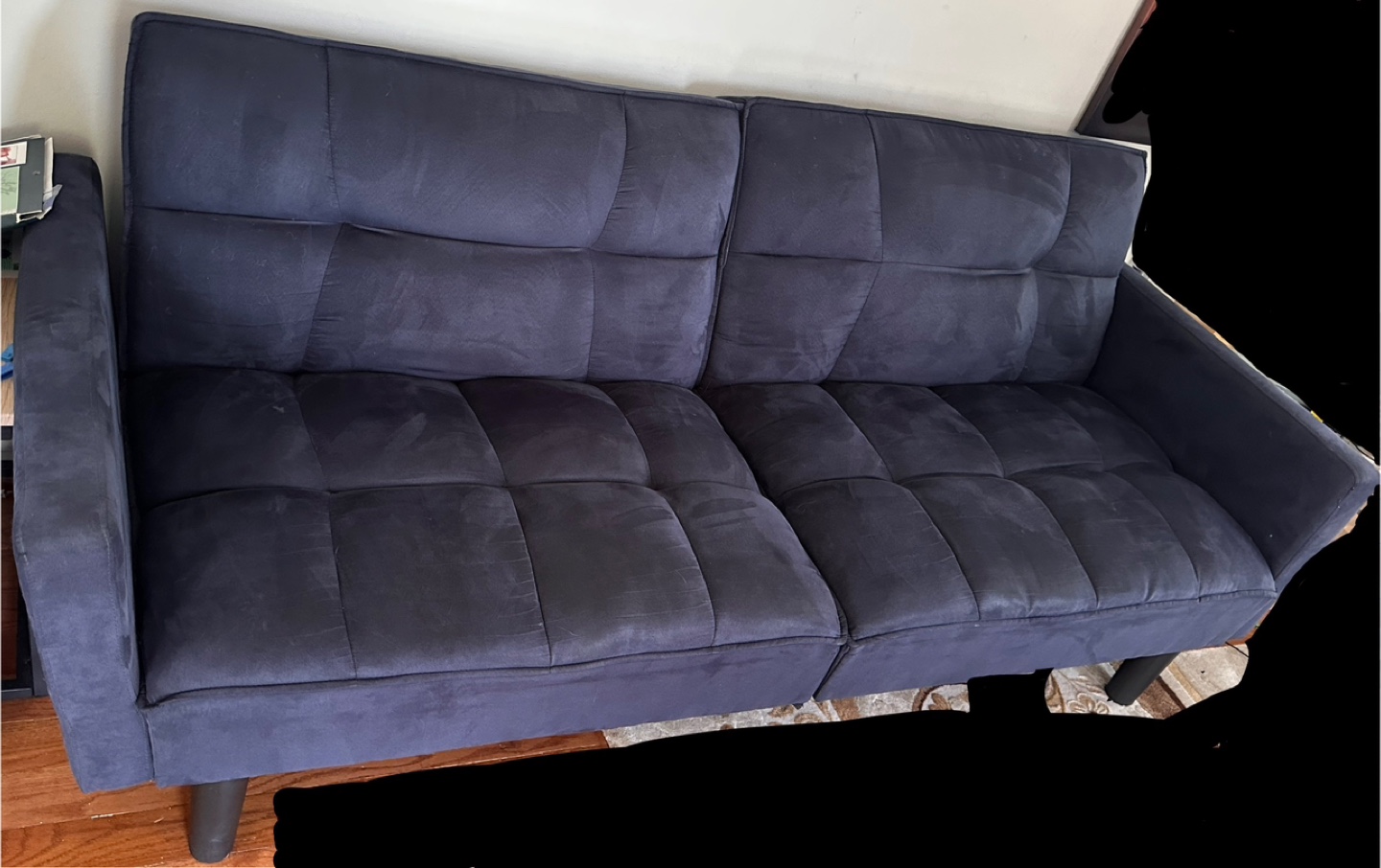 Dark Blue Futon Sofa Bed - photo 3