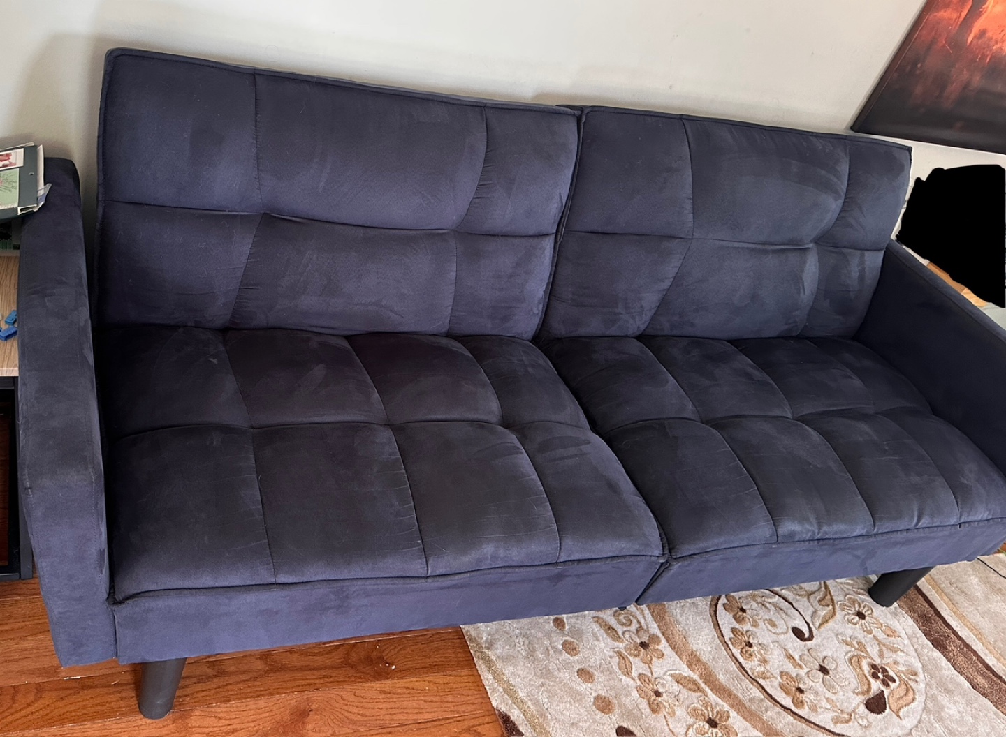 Dark Blue Futon Sofa Bed - photo 2
