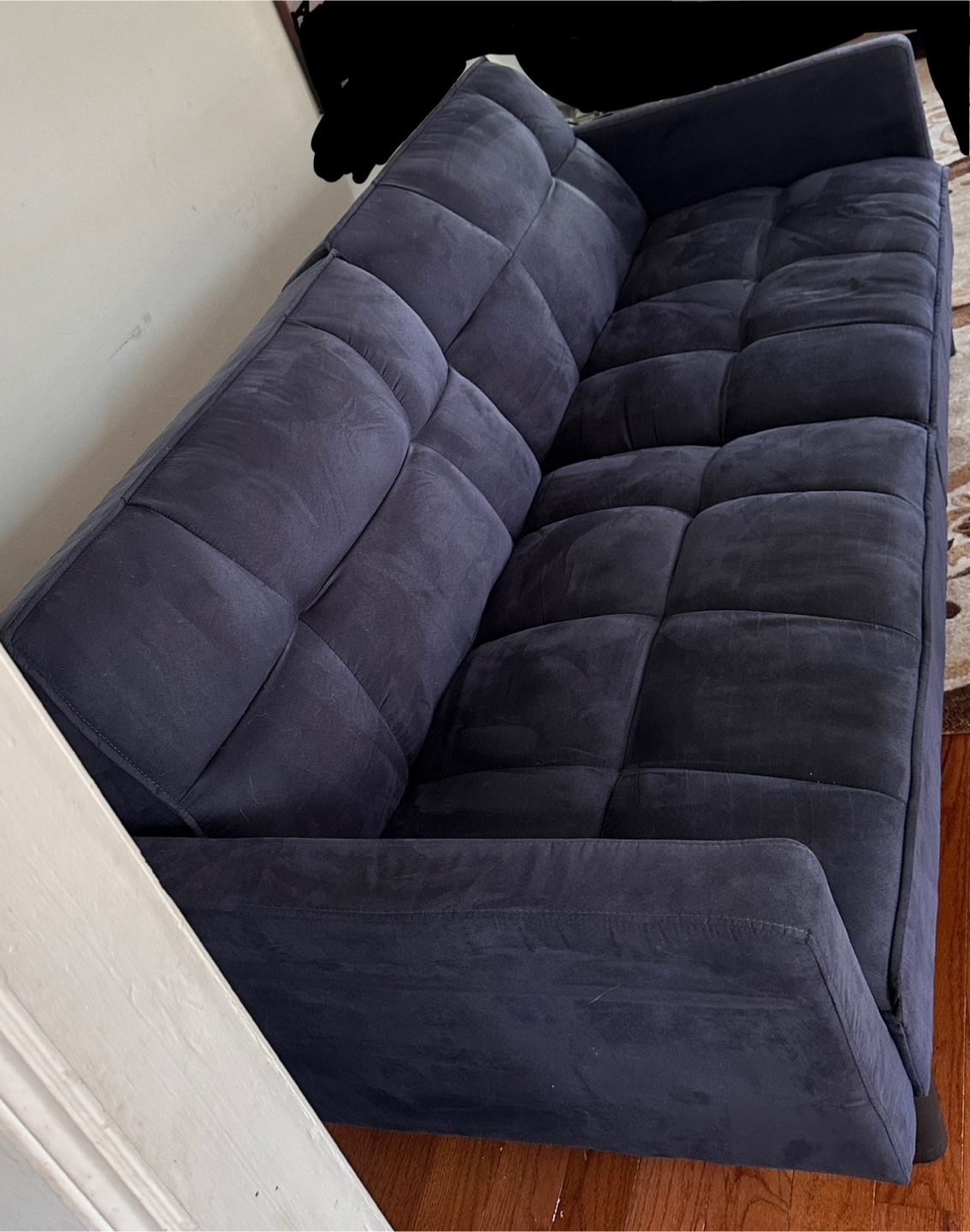 Dark Blue Futon Sofa Bed - photo 4