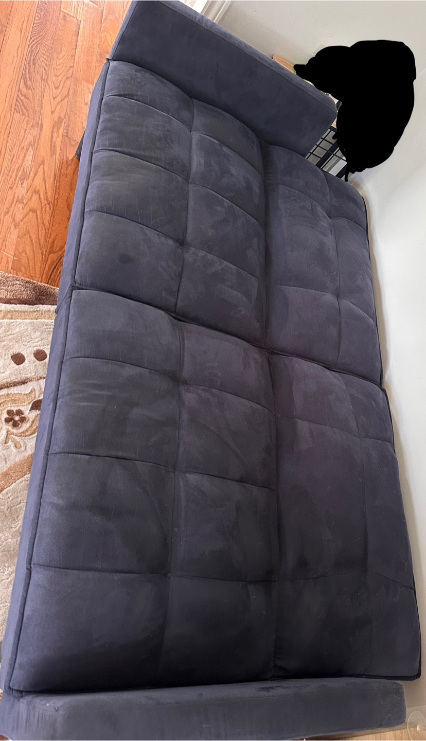 Dark Blue Futon Sofa Bed - photo 5