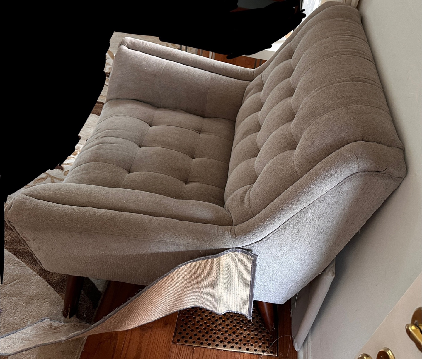 Beige Tufted Armchair