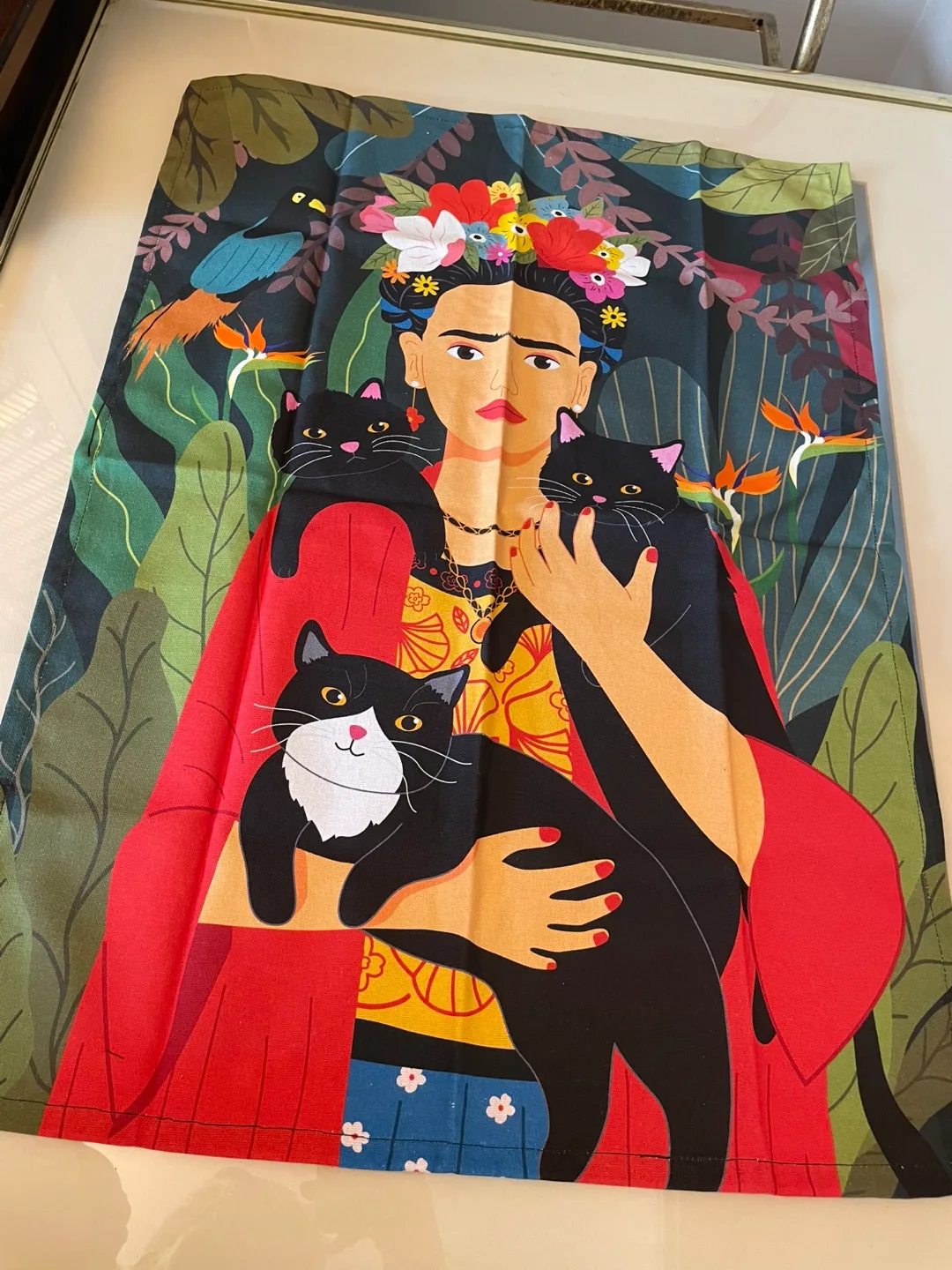 Naked Decor Frida Cat Tea Towel - NEW thumbnail