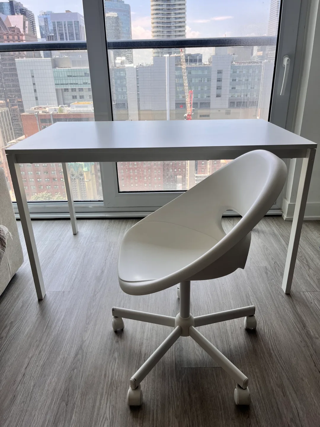 IKEA White Desk and Chair Set thumbnail