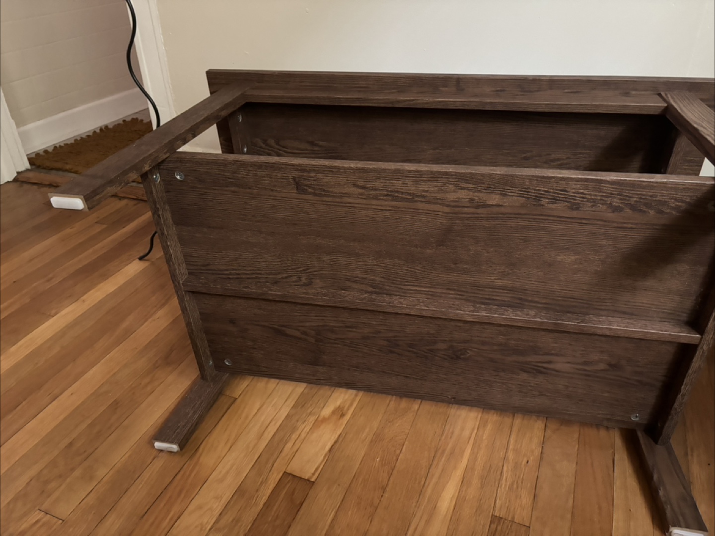 Vintage Brown Wooden Coffee Table with Shelf - photo 3