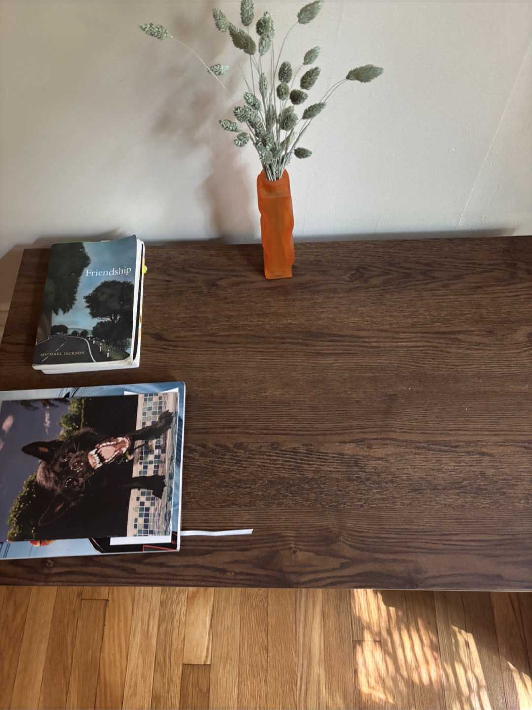Vintage Brown Wooden Coffee Table with Shelf - photo 4