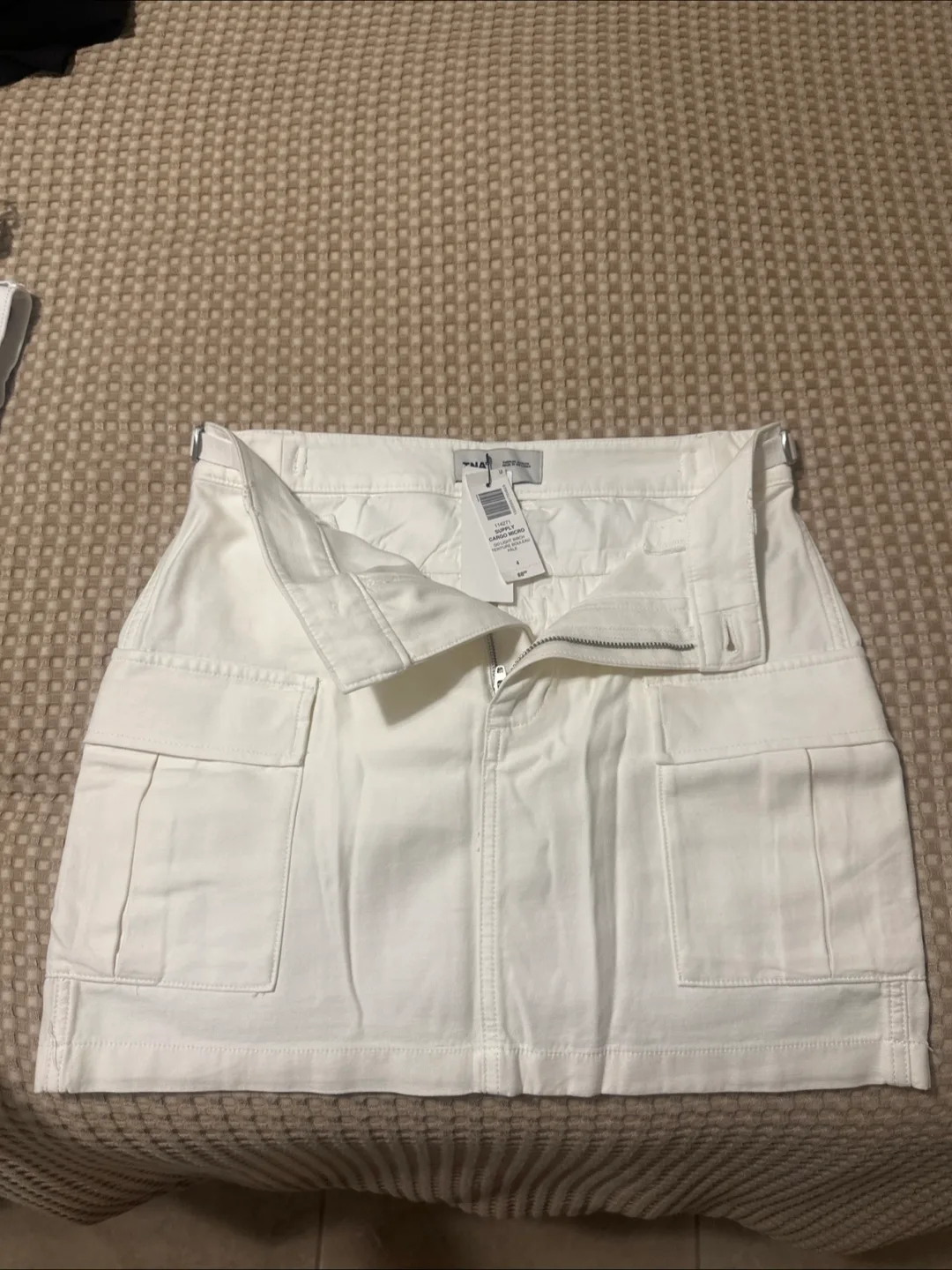 TNA White Mini Cargo Skirt - Size 4 thumbnail