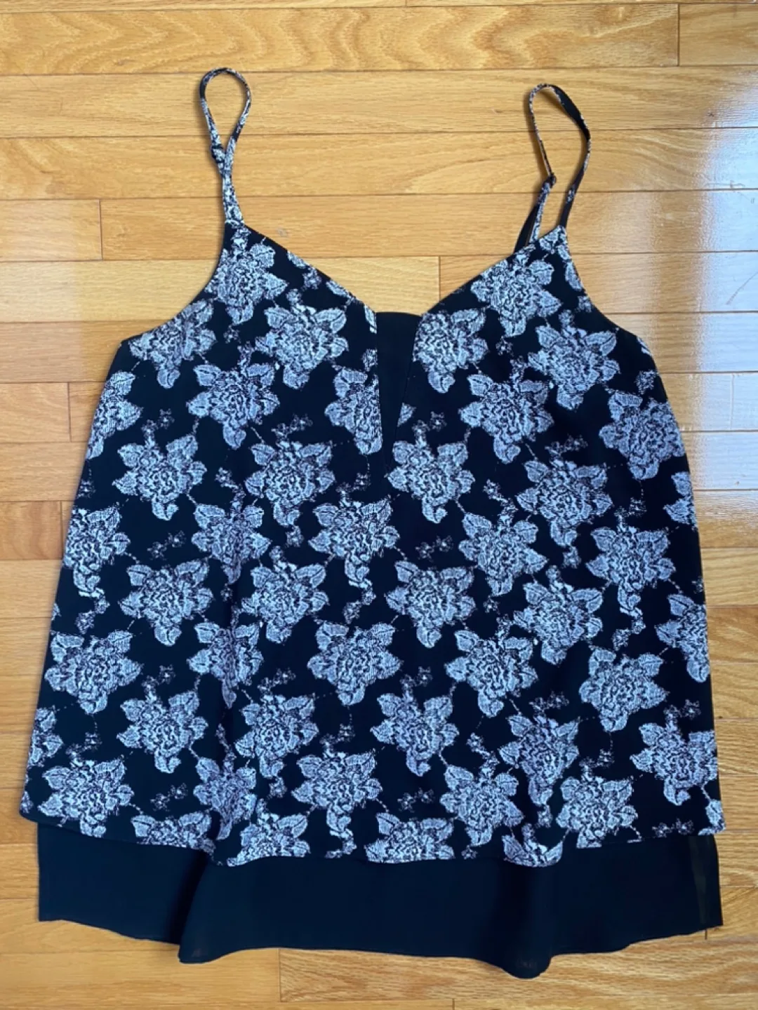 Tristan Black Floral Cami - Size S thumbnail