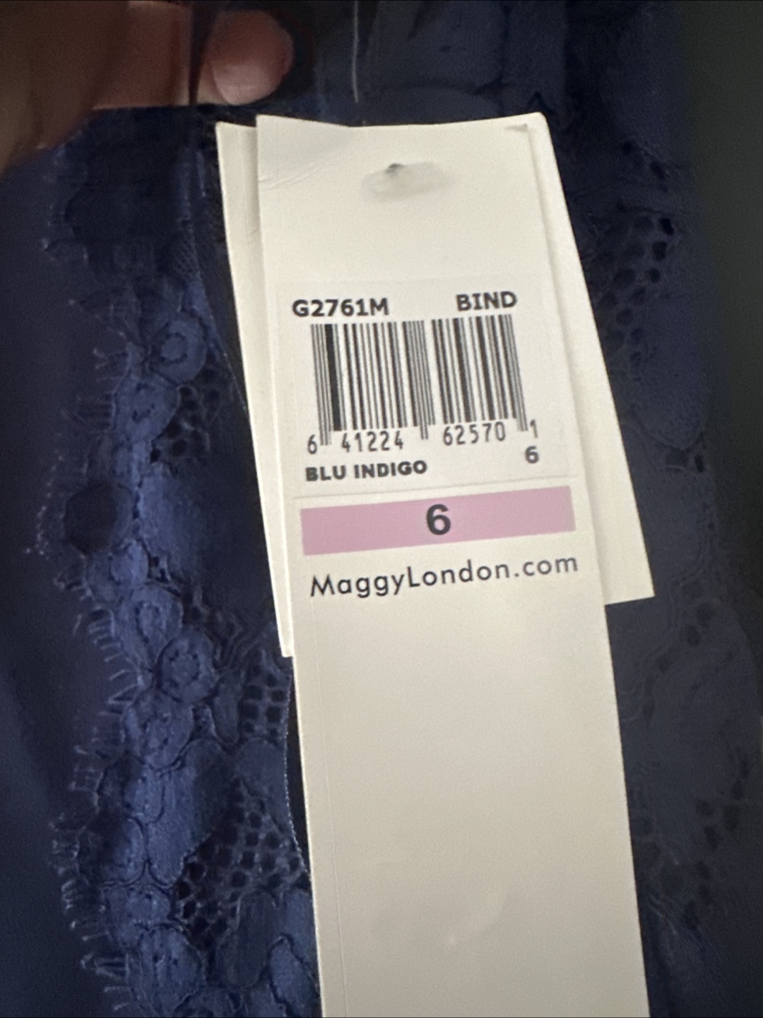 Maggy London Navy Blue Lace Dress - Size 6 - photo 3
