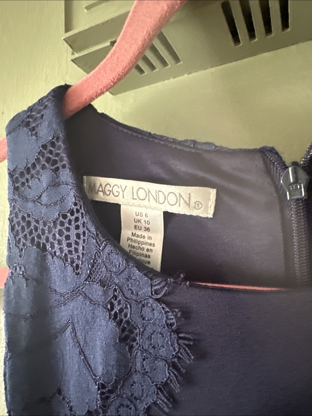 Maggy London Navy Blue Lace Dress - Size 6 - photo 2