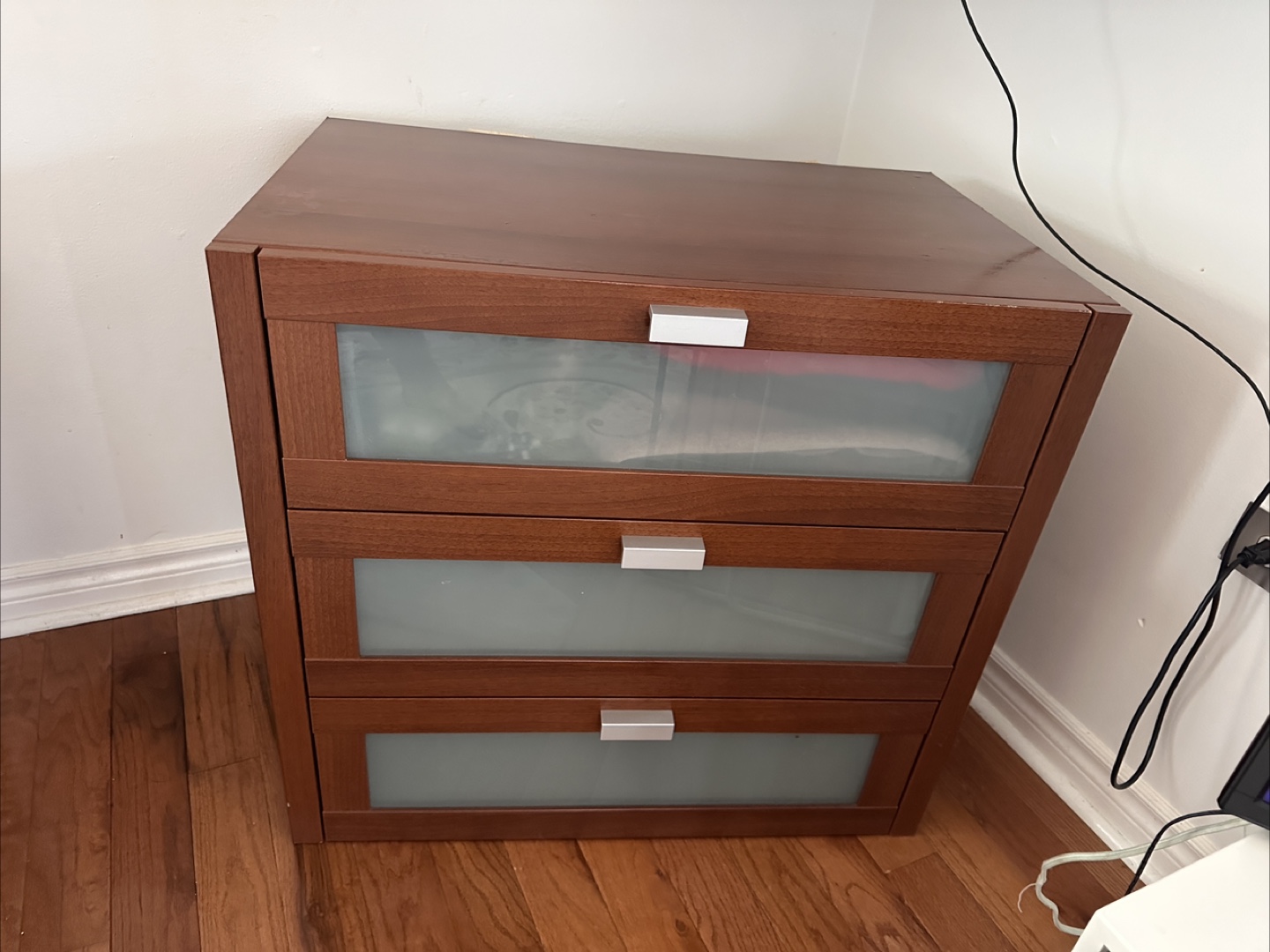 Brown Wood 3-Drawer Storage Units