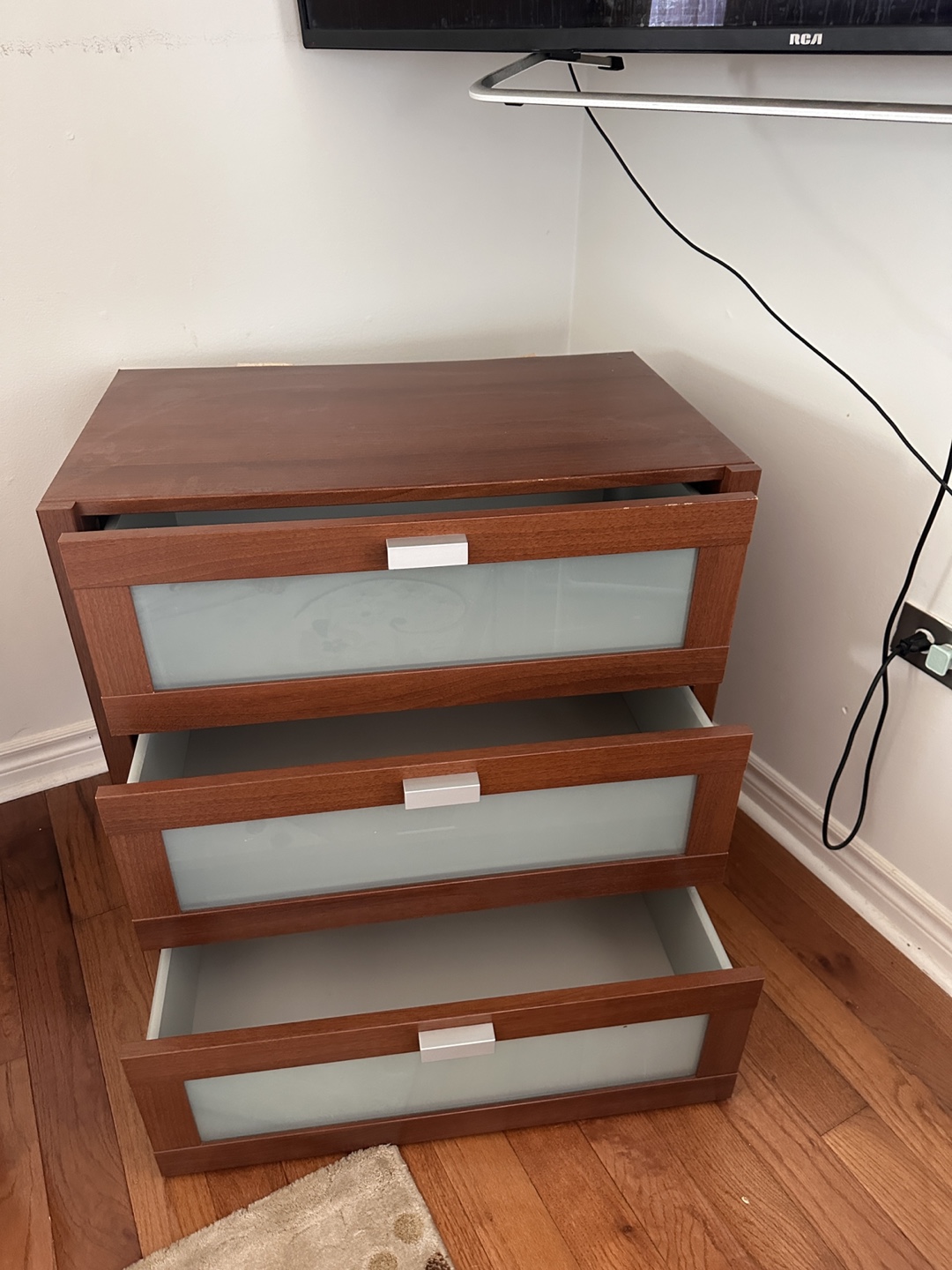 Brown Wood 3-Drawer Storage Units - photo 2