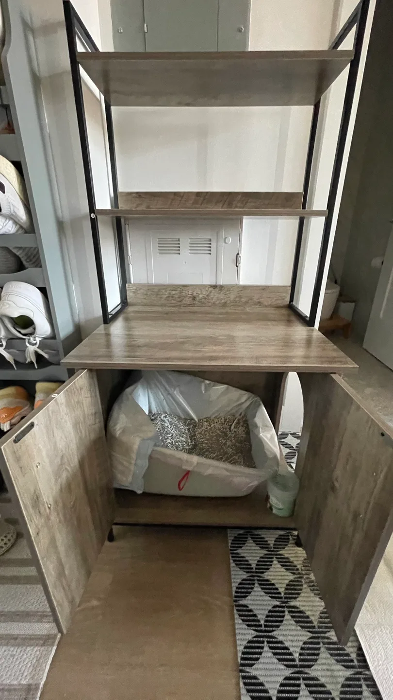 Cat Litter Box Enclosure with Shelves image indicator(3)