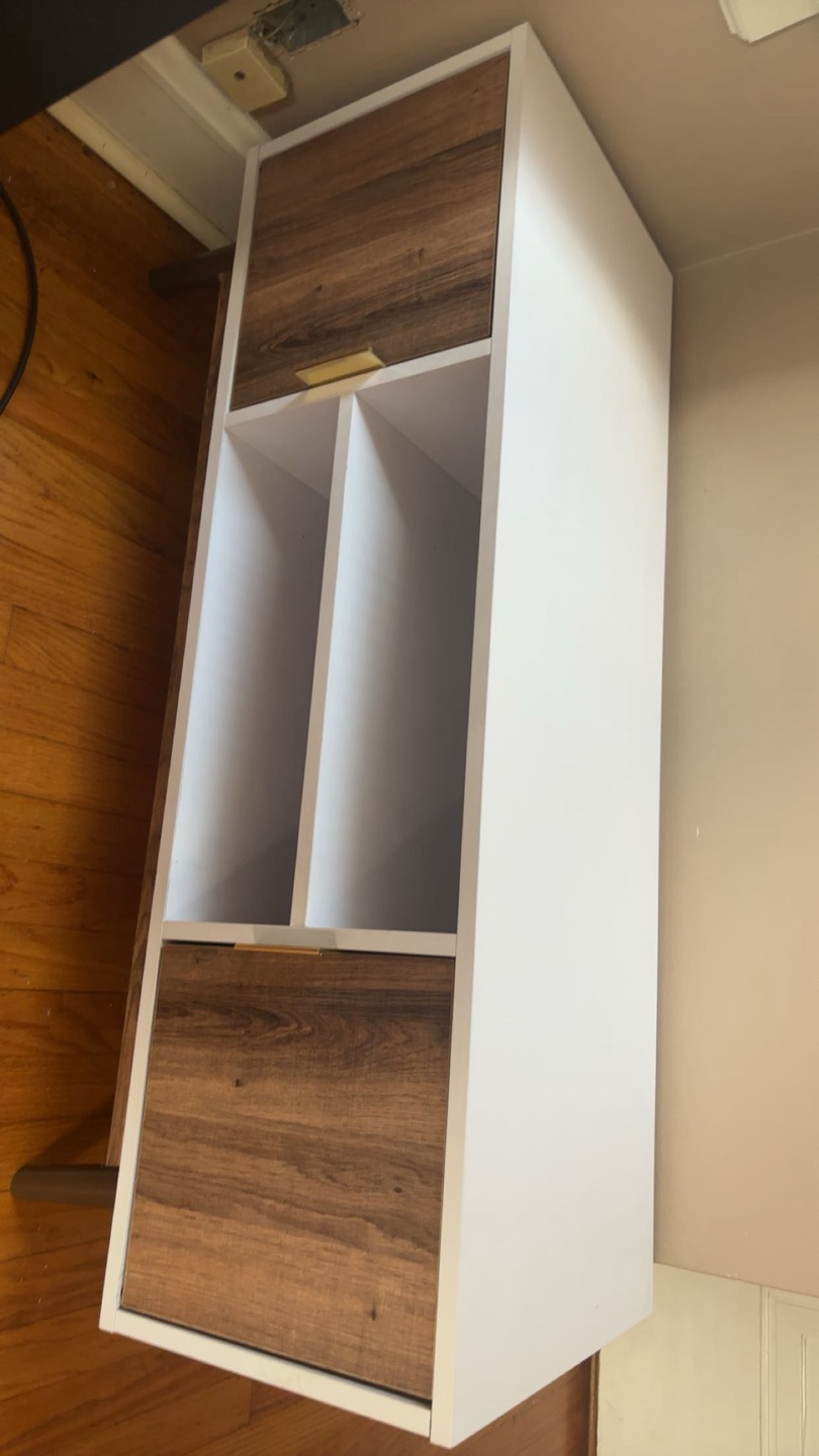 White & Wood Storage Cabinet