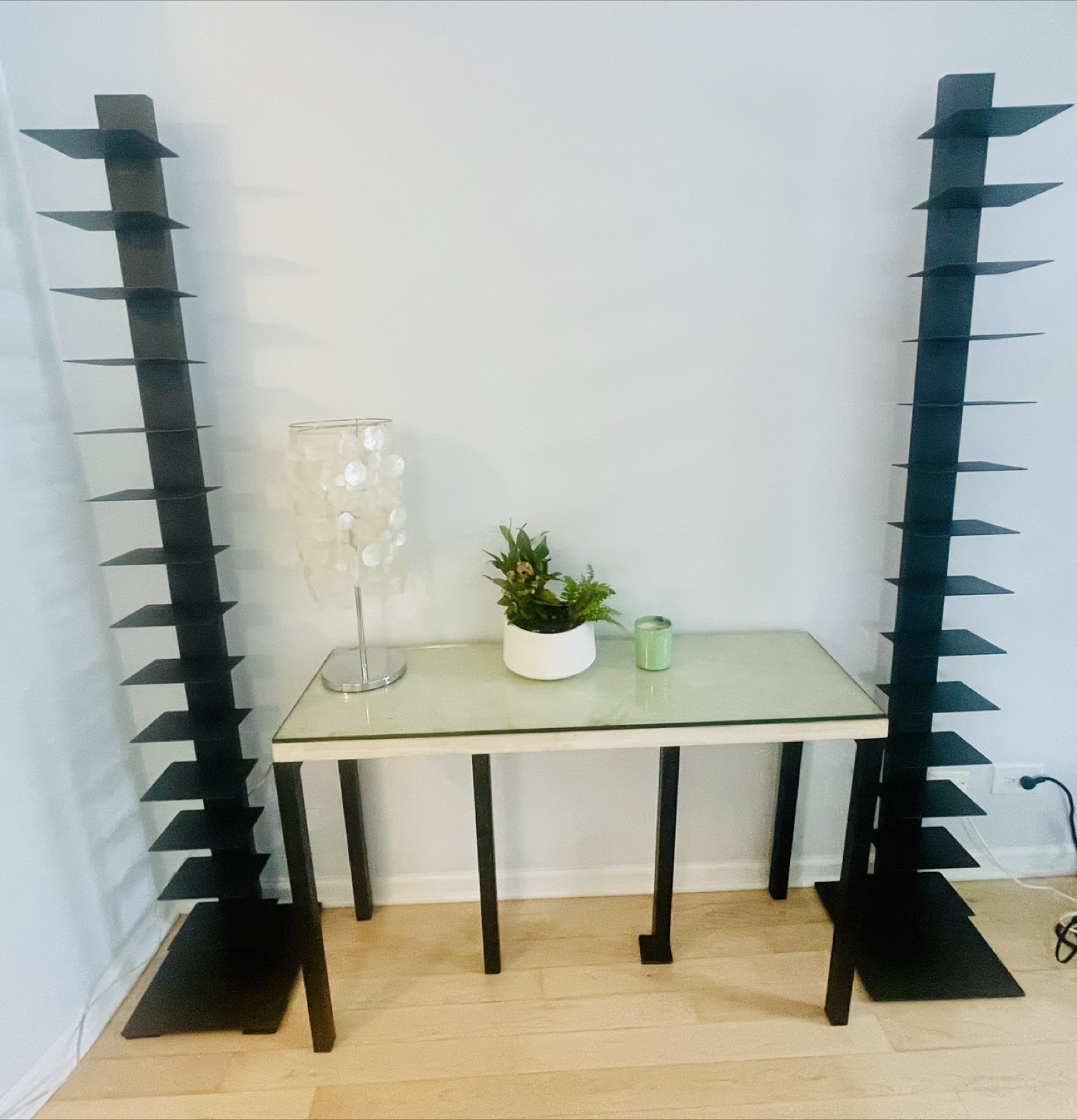 Black Metal Media Storage Tower - 80" Height