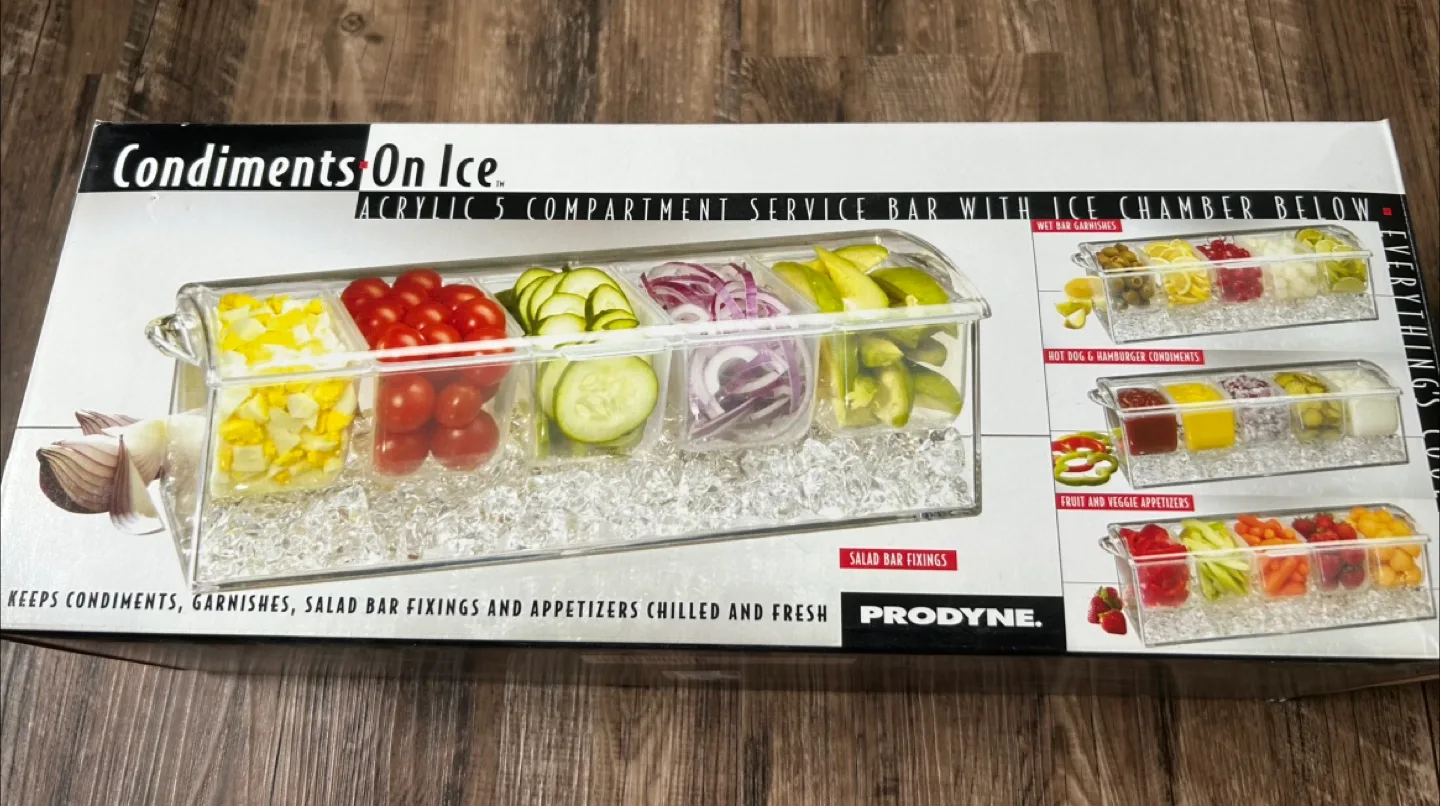 Prodine Condiments On Ice Acrylic Tray - New in Box! thumbnail