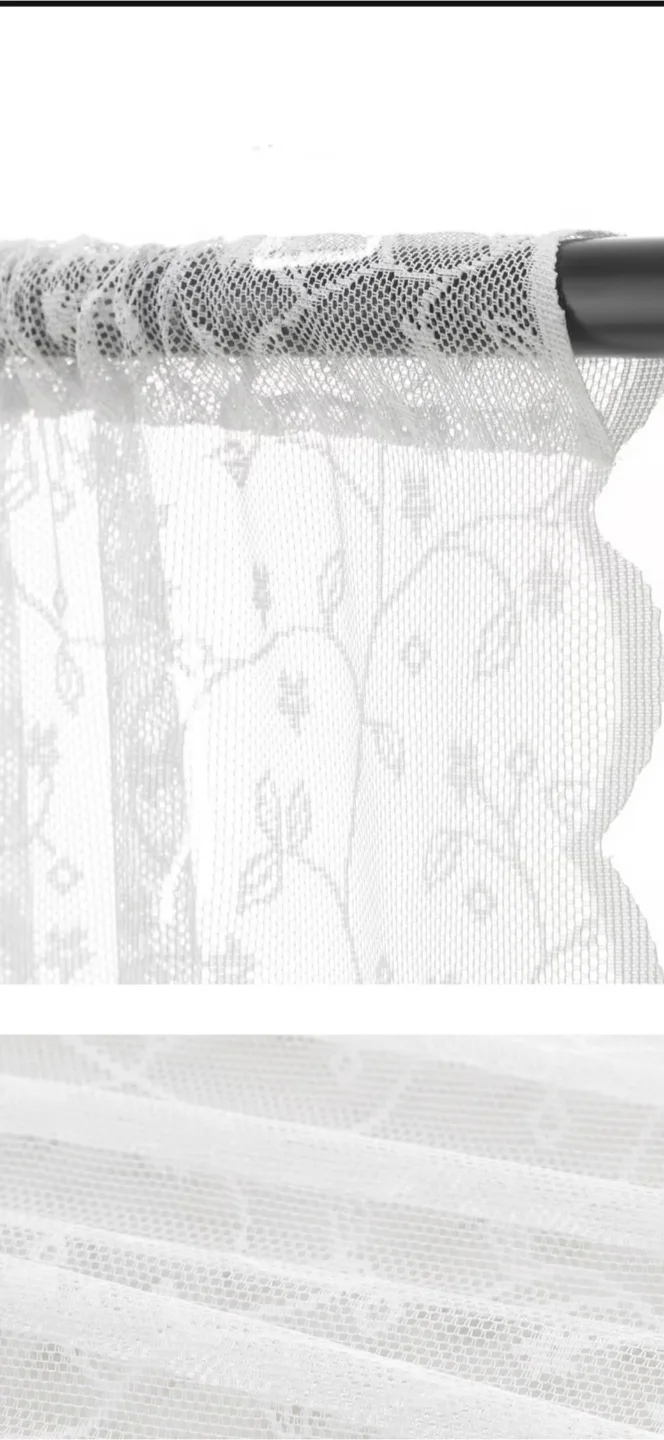 IKEA LILLYANA Sheer/Lace Curtains - White image indicator(3)